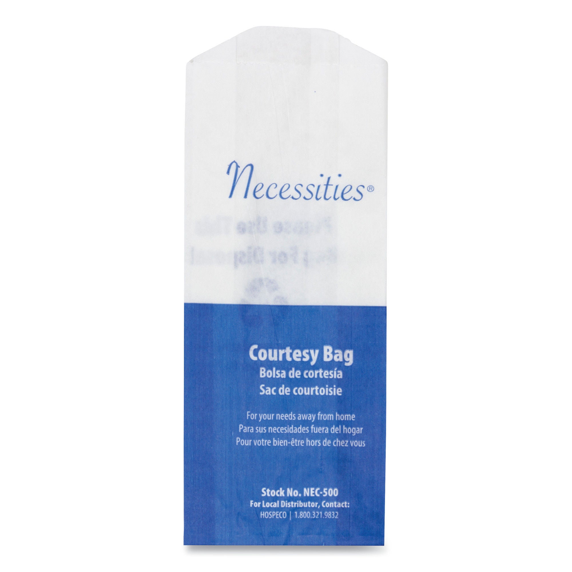 Essendant Co-United Stationers - HOSNEC500 Feminine Hygiene Disposal Bag HOSPECO® 1-1/2 X 3 X 7-3/4 Inch Blue / White