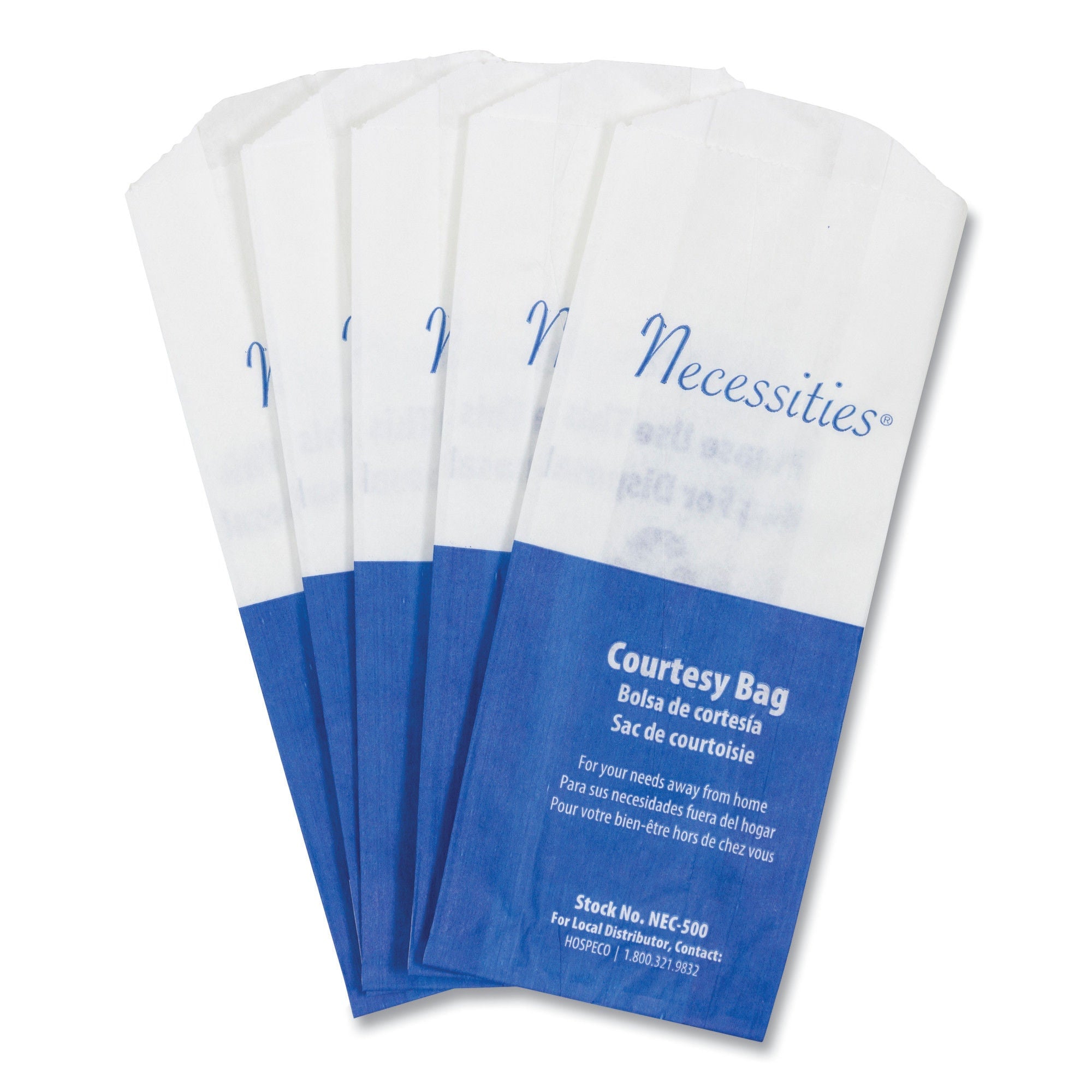 Essendant Co-United Stationers - HOSNEC500 Feminine Hygiene Disposal Bag HOSPECO® 1-1/2 X 3 X 7-3/4 Inch Blue / White