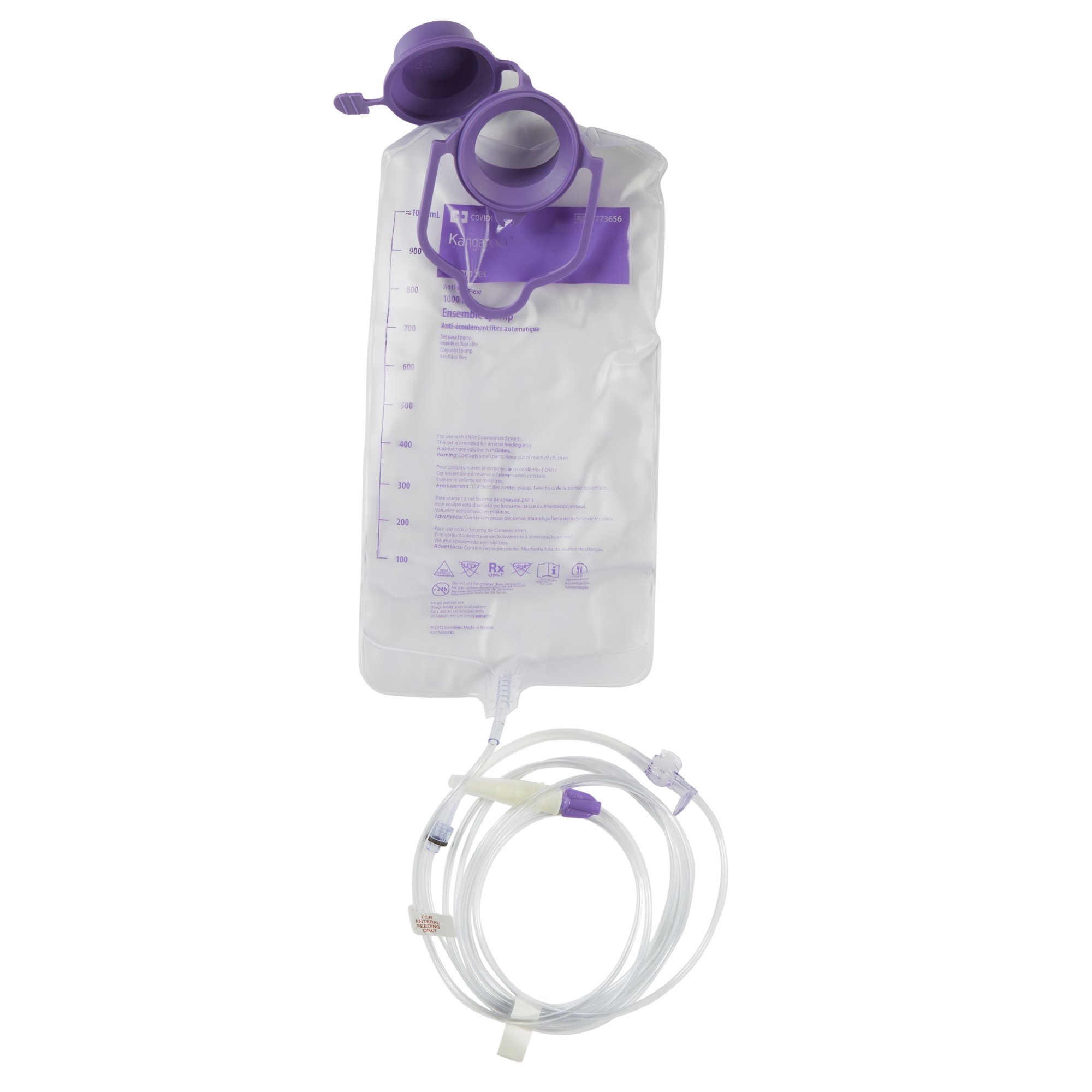 Cardinal 773656 - Kangaroo™ ePump™ Enteral Feeding Pump Bag Set, 1000 mL - 1/Each, 30/Case