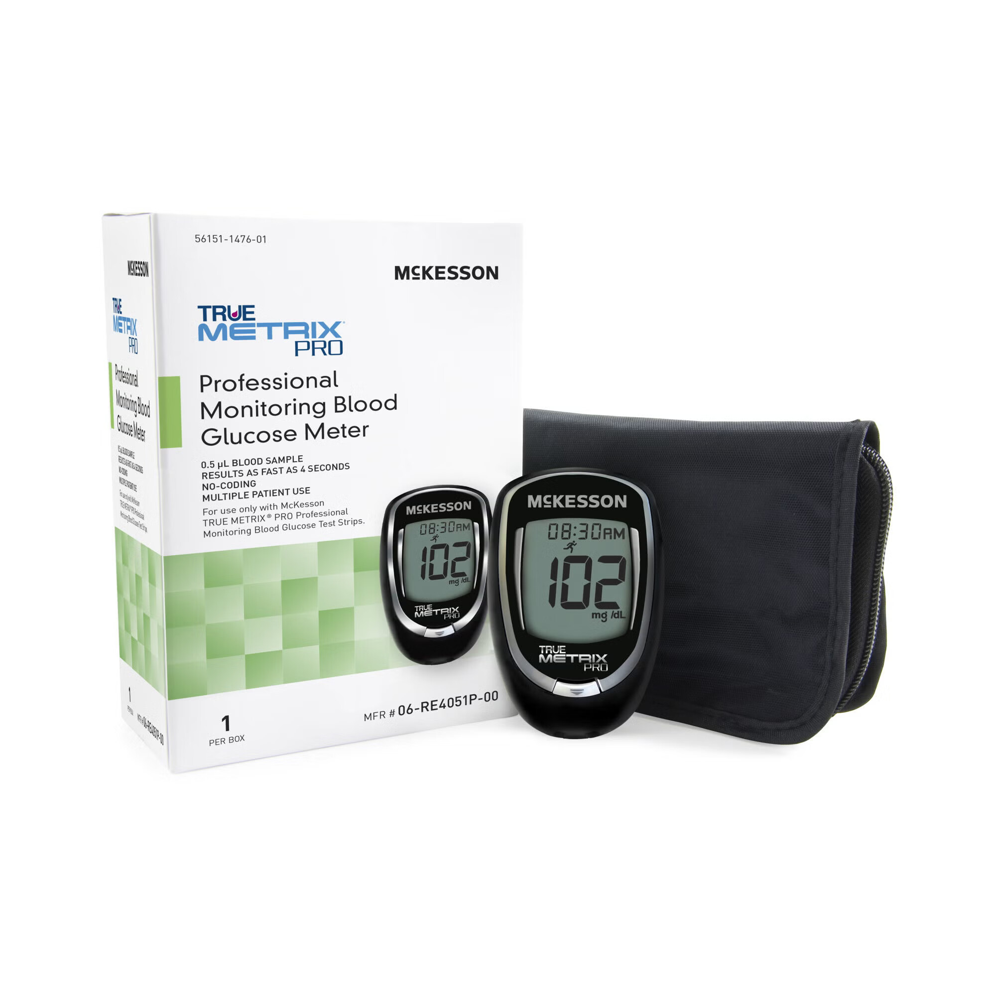 McKesson Brand - 06-RE4051P-00 Blood Glucose Meter McKesson TRUE METRIX® PRO 4 Second Results Stores up to 500 Results No Coding Required