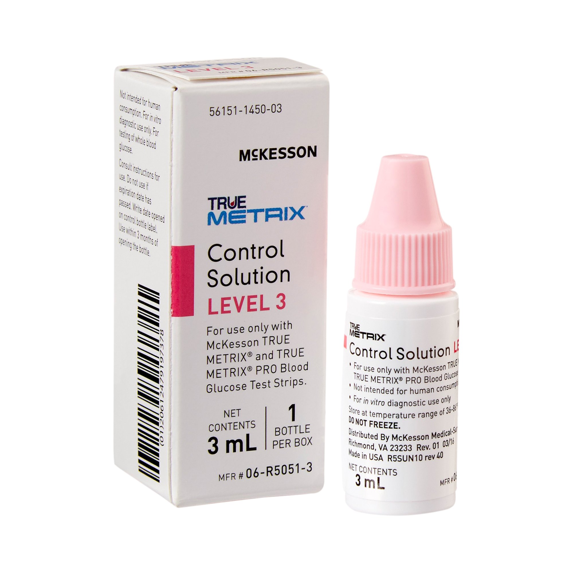 McKesson Brand - 06-R5051-3 McKesson TRUE METRIX® Glucose Control Solution