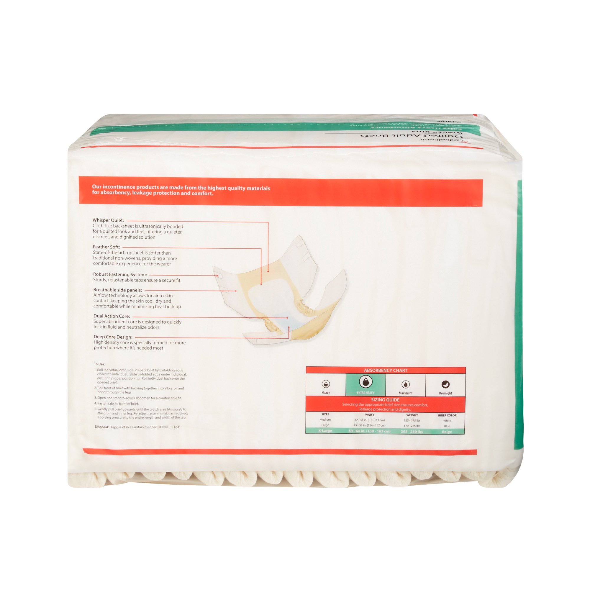 Cardinal - 77075 Wings™ Ultra Quilted Extra Heavy Absorbency Incontinence Brief