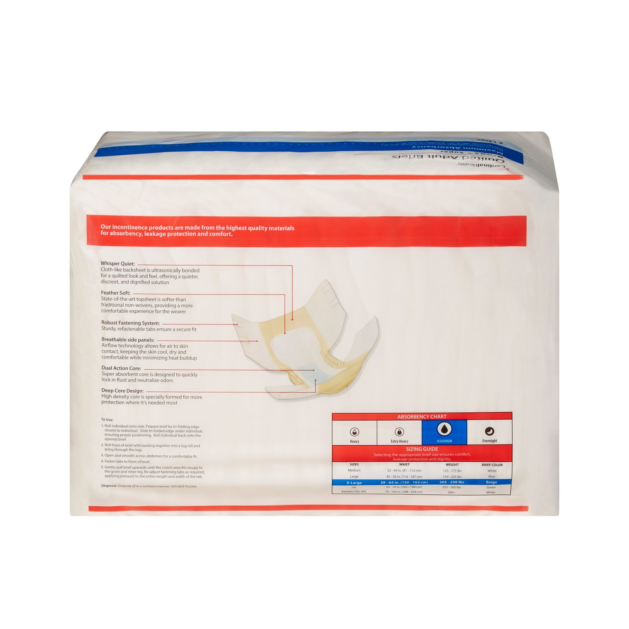 Cardinal - 87085 Wings™ Super Quilted Maximum Absorbency Incontinence Brief