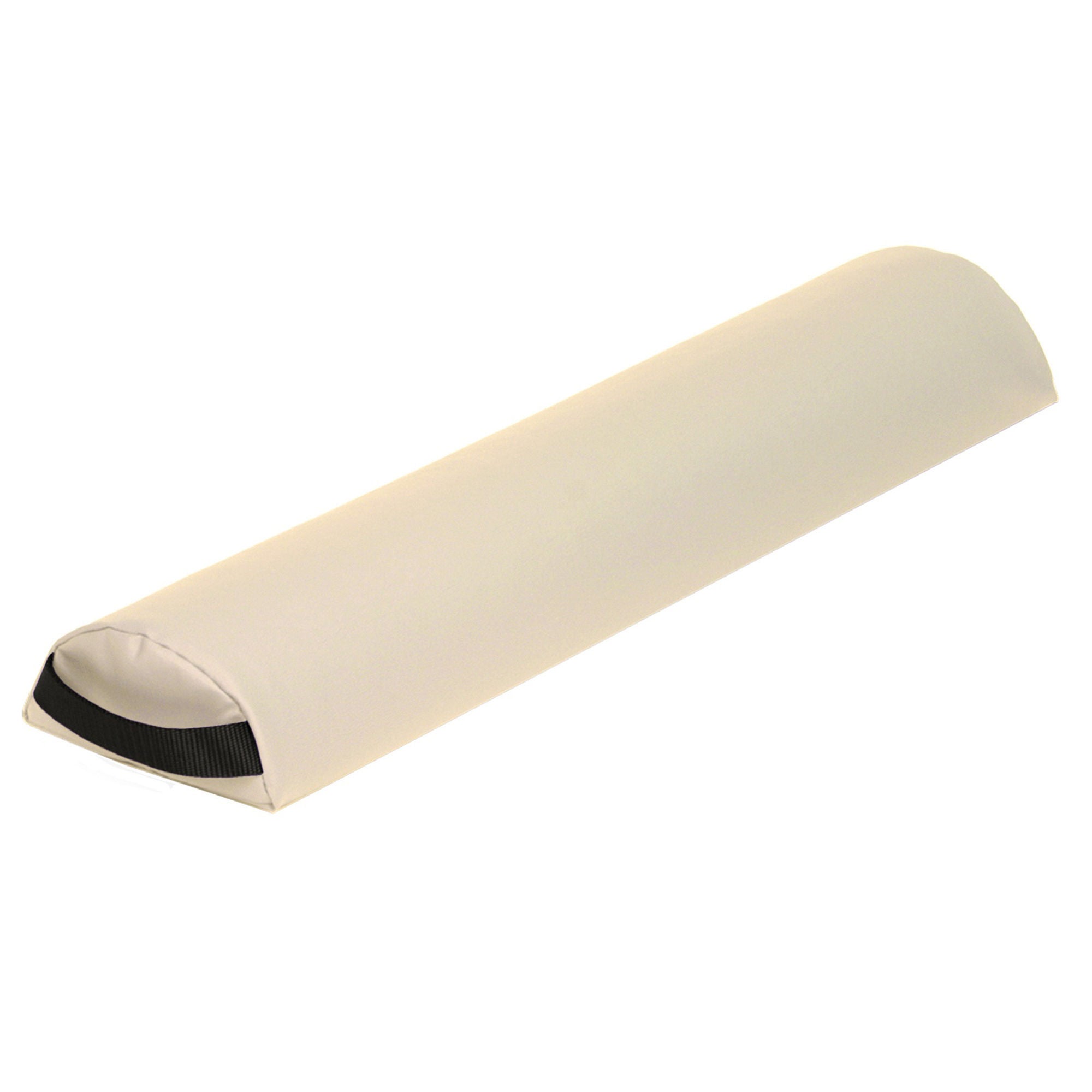 Earthlite Massage Tables - 35604 Half-Round Therapy Foam Roller with Strap Vanilla Creme Foam / Natursoft™ Upholstery / Polyurthane / Rayon 6 X 26 Inch