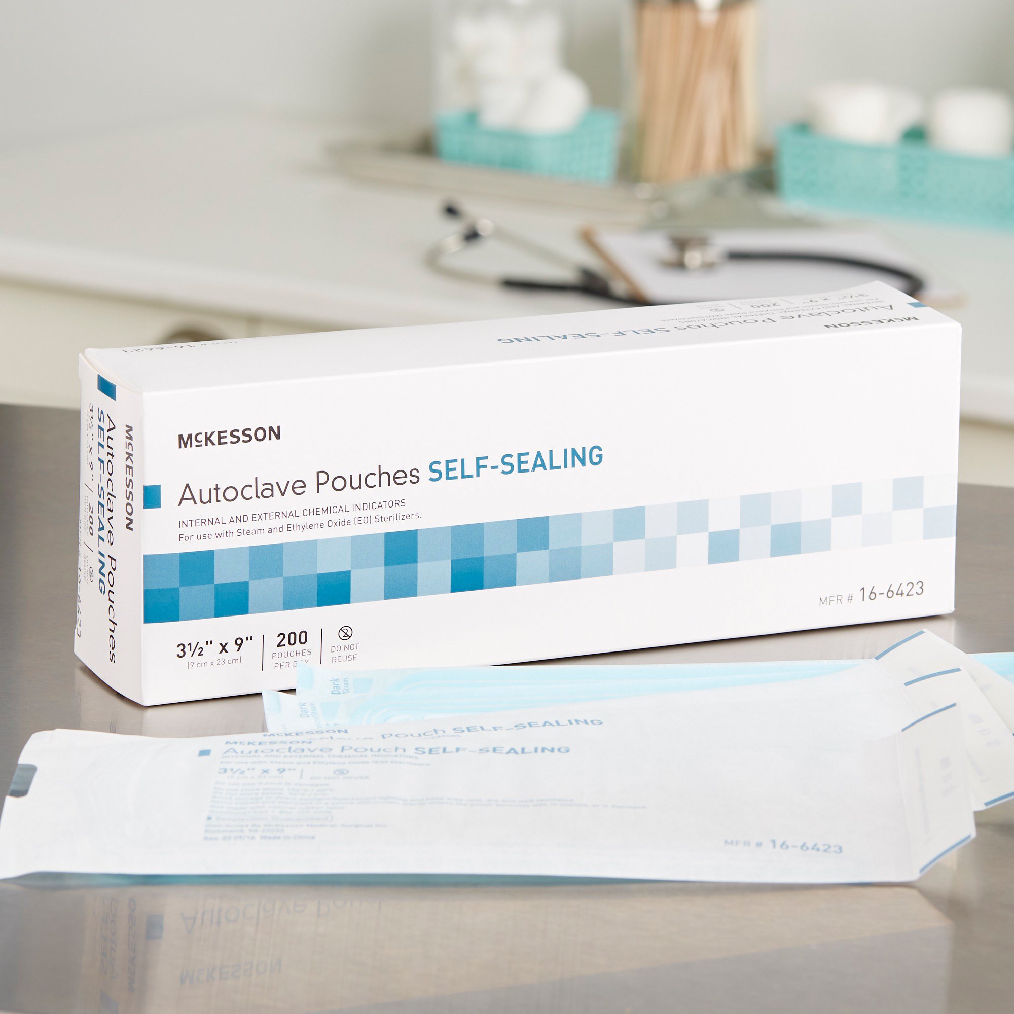 McKesson Brand 16-6423 - McKesson Sterilization Pouch, 3.5 x 9 Inch - 200/Box, 2000/Case
