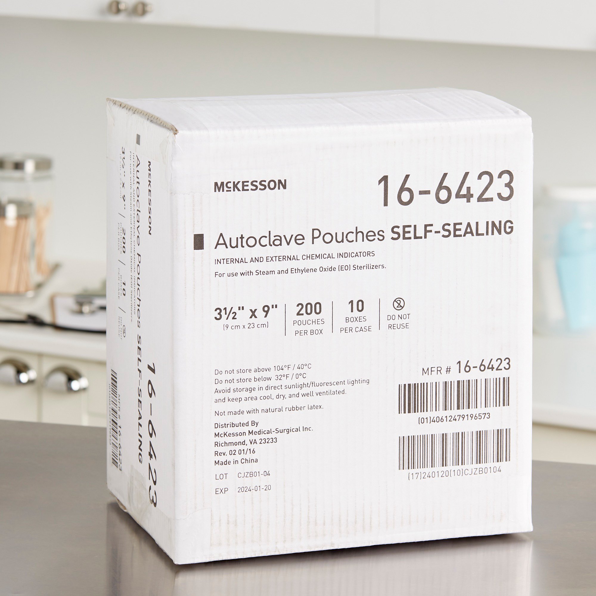McKesson Brand 16-6423 - McKesson Sterilization Pouch, 3.5 x 9 Inch - 200/Box, 2000/Case