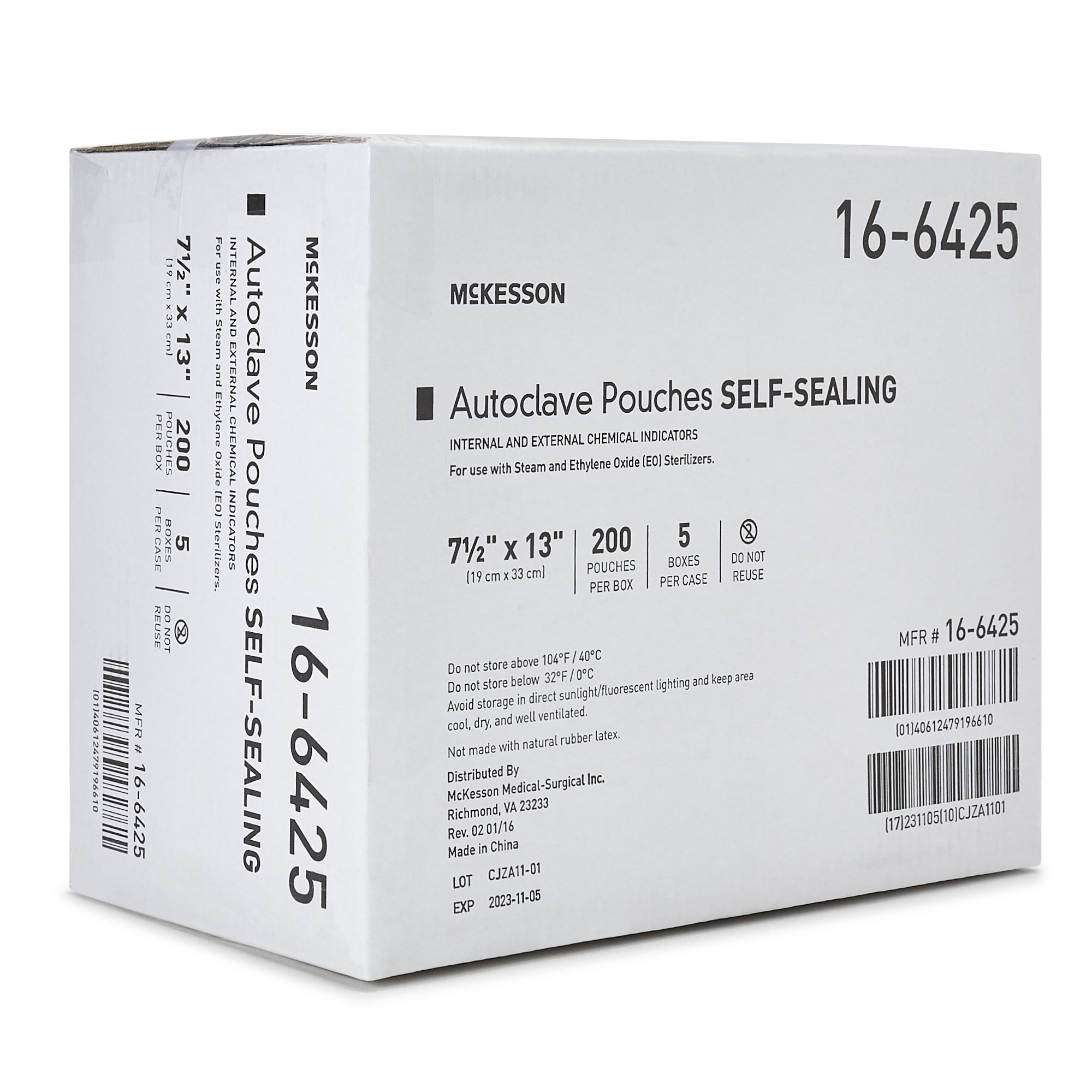 McKesson Brand 16-6425 - McKesson Sterilization Pouch, 7.5 x 13 Inch - 200/Box, 1000/Case