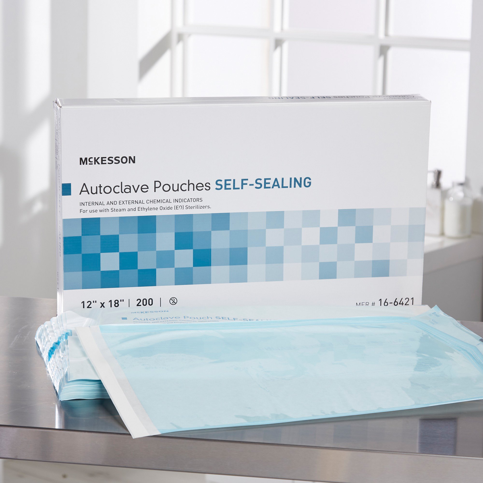 McKesson Brand 16-6421 - McKesson Sterilization Pouch, 12 x 18 Inch - 200/Box, 1000/Case