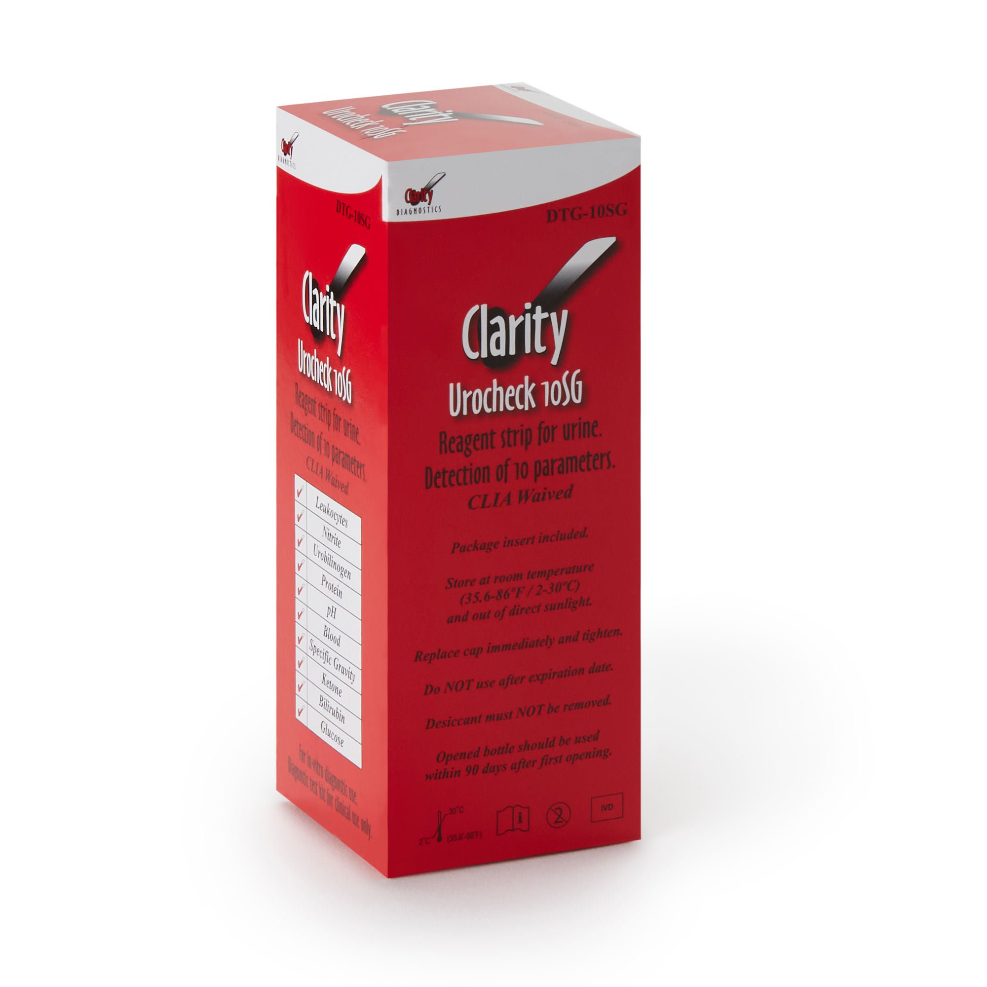 Clarity Lab Group LLC - DTG-10SG Clarity® Urocheck 10SG Urine Reagent Strips