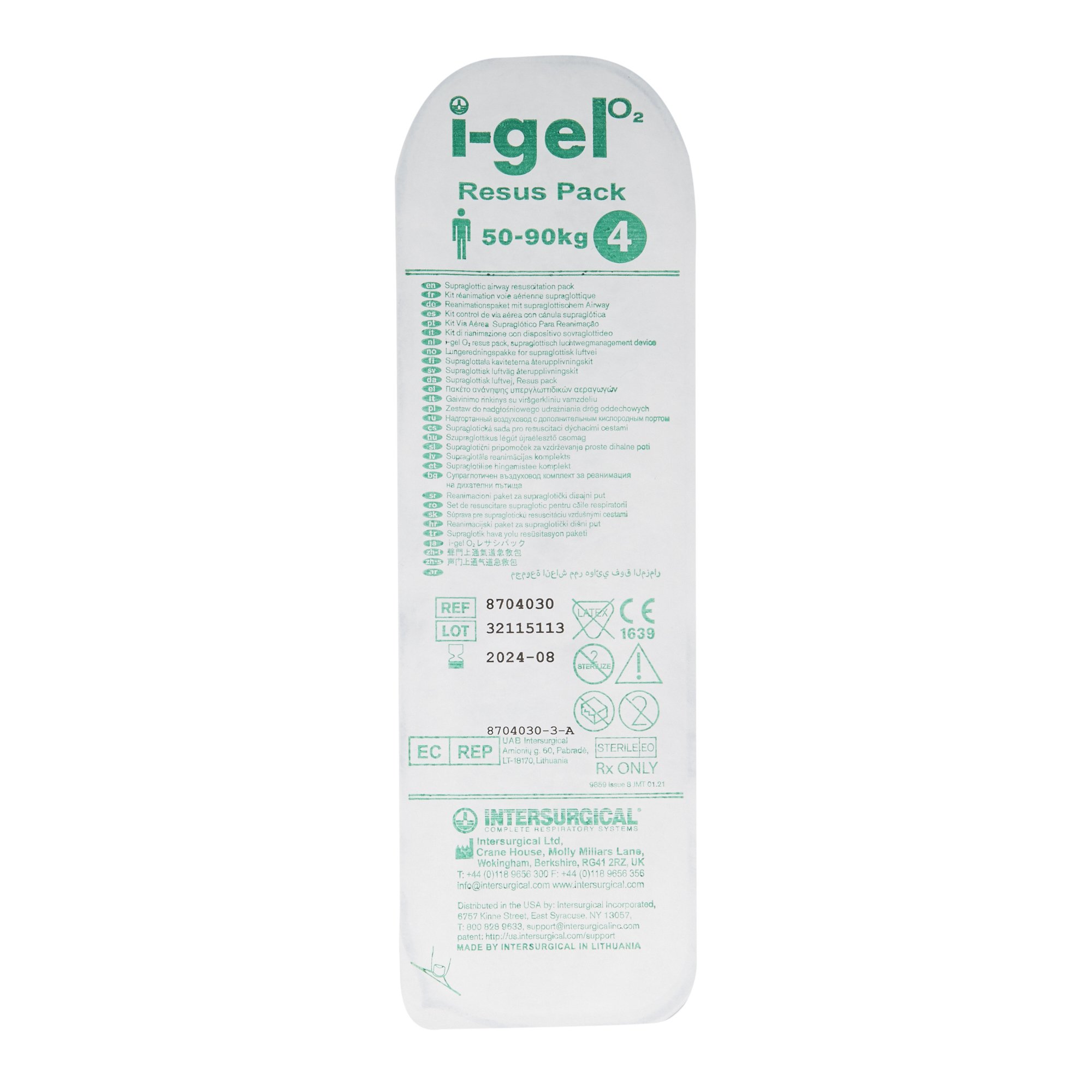 Intersurgical 8704030 - i-gel® Supraglottic Airway, Size 4 - 1/Each, 6/Case