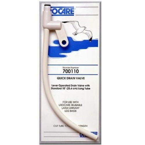 Urocare Products - 700110 Urocare® Quick Drain Valve™ Drain Tube for use w/ Leg Bags & Male Urinal Sheaths