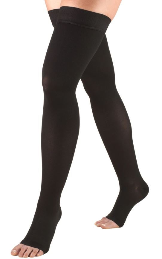Truform - 868-BL-MED Compression Stocking Truform® Thigh High Medium Black Open Toe
