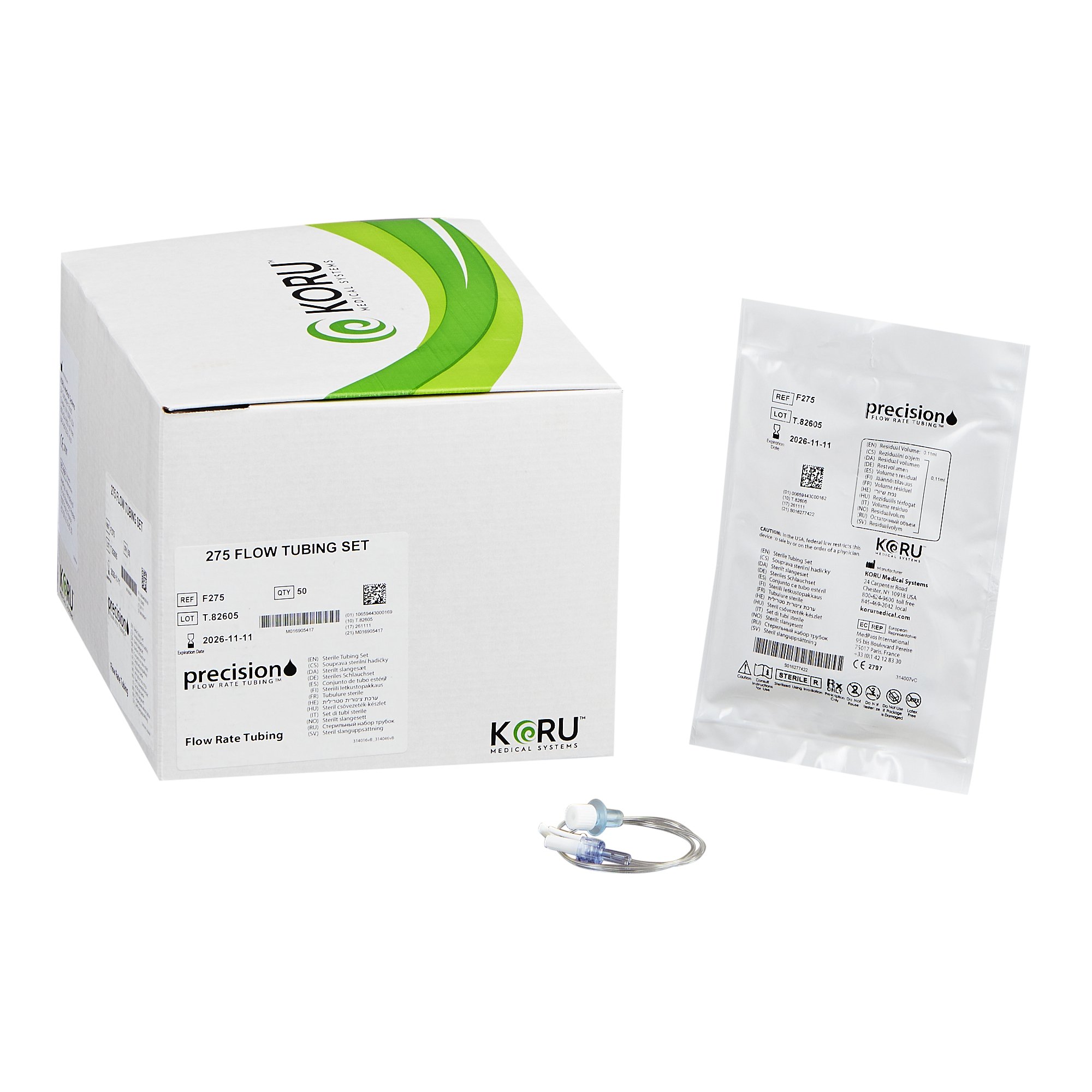Precision Flow Rate Tubing F275 by KORU Medical Systems