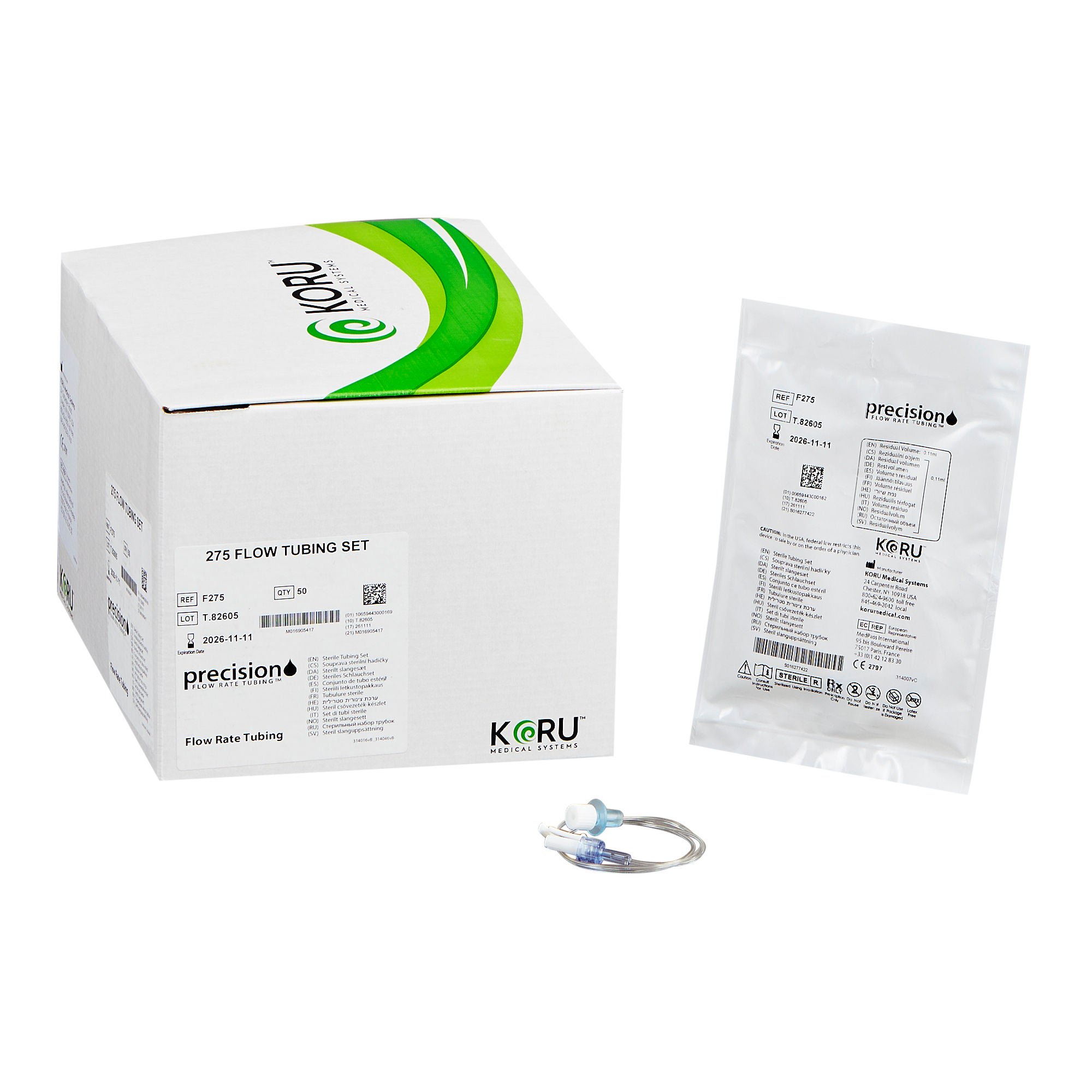 KORU Medical Systems - F275 Flow Rate Tubing Precision Flow Rate Tubing® Freedom Syringe Infusion System