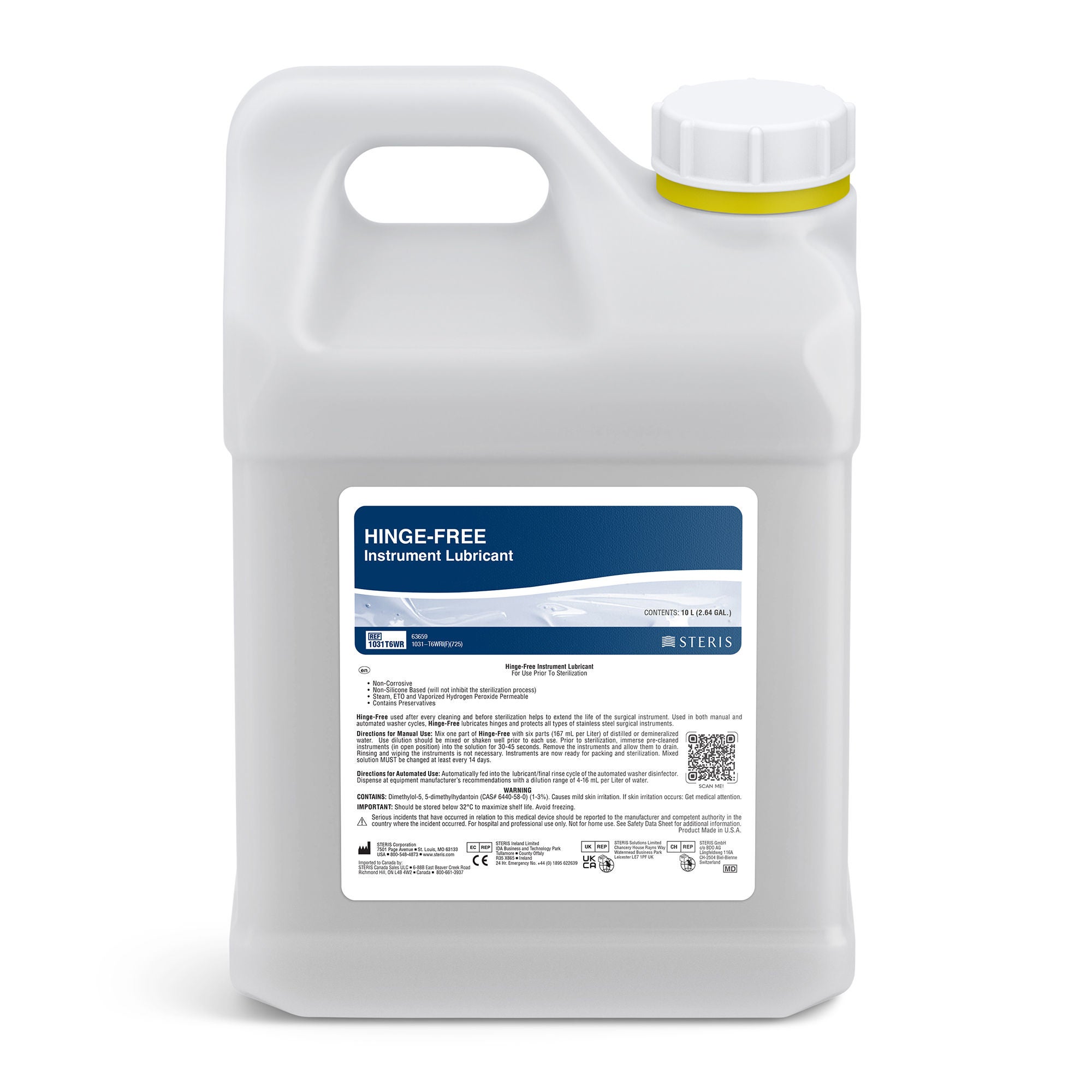 Steris - 1031T6WR Instrument Lubricant Hinge-Free® Liquid Concentrate 10 Liter Container Oleic Scent