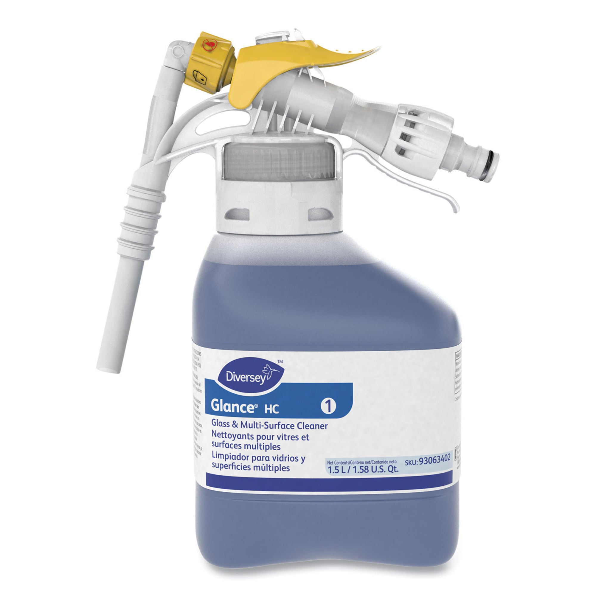 Essendant Co-United Stationers - DVS93063402 Glass / Surface Cleaner Diversey™ Glance® HC Glass and Multi-Surface RTD® Dispensing System Liquid Concentrate 1.5 Liter Bottle Ammonia Scent NonSterile