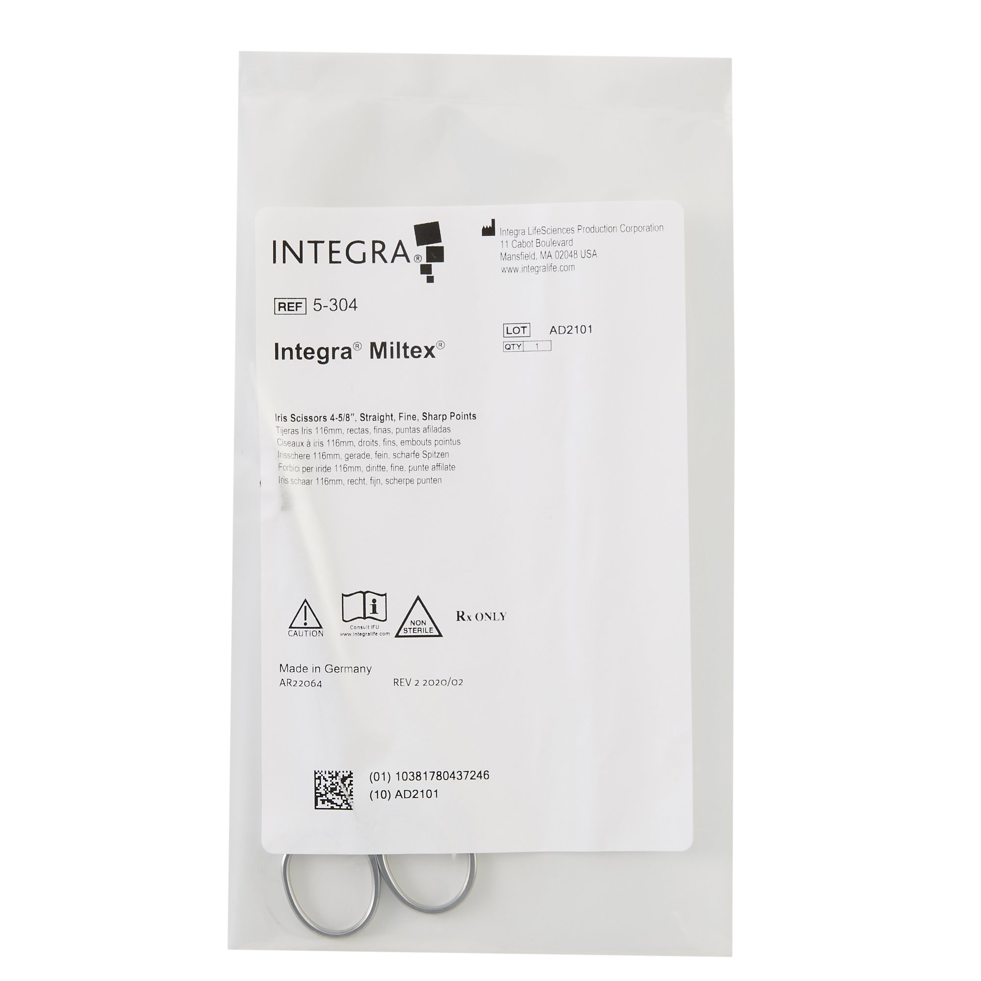 Integra Lifesciences 5-304 - Miltex® Iris Scissors - 1/Each