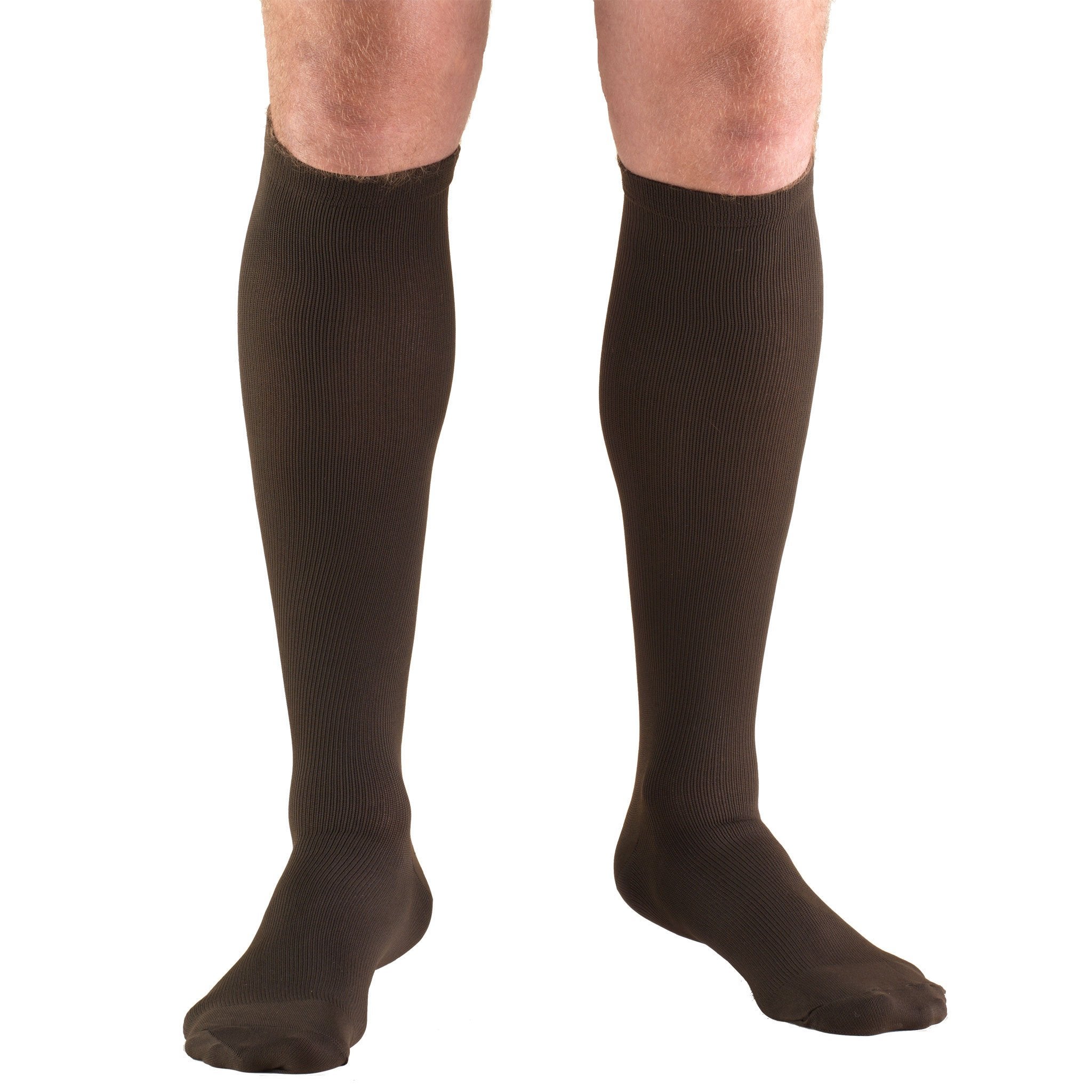 Truform - 1943-BN-L Compression Socks Truform® Knee High Large Brown Closed Toe