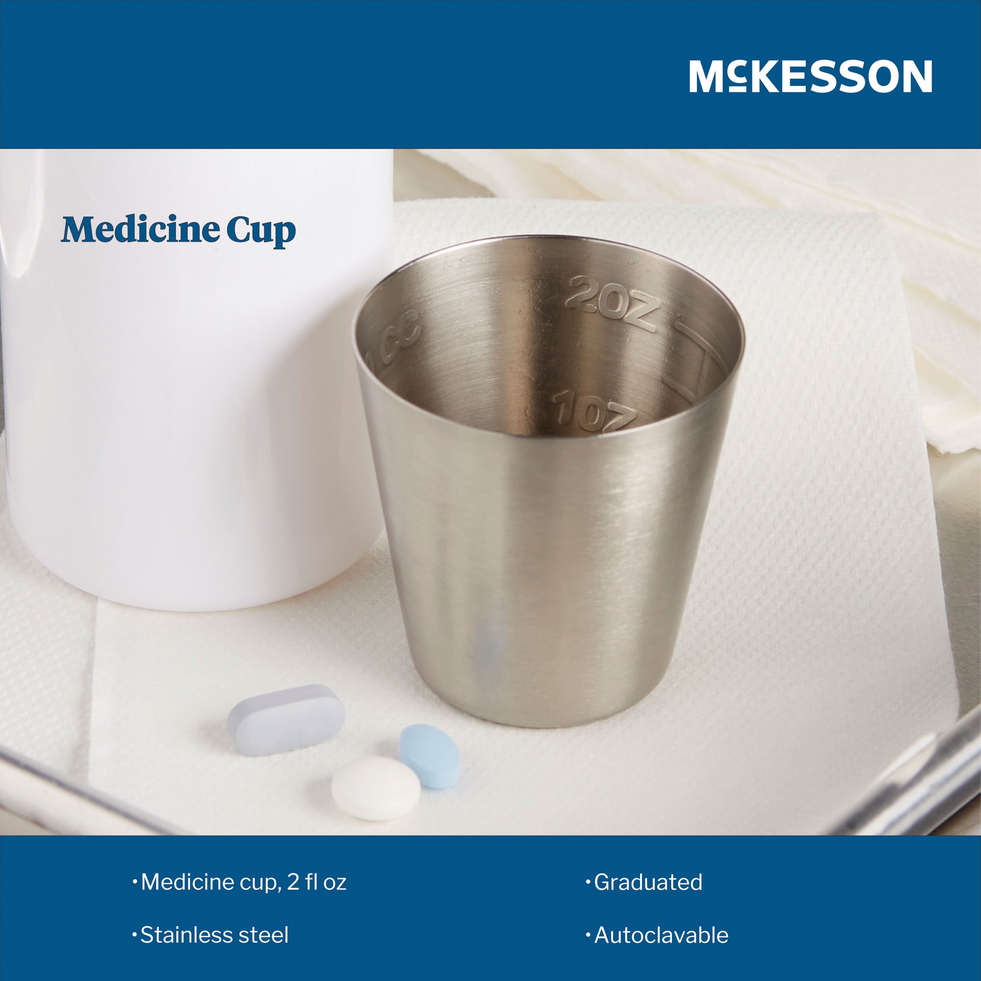 McKesson Brand - 43-1-015 McKesson Argent™ Stainless Steel Graduated Medicine Cup