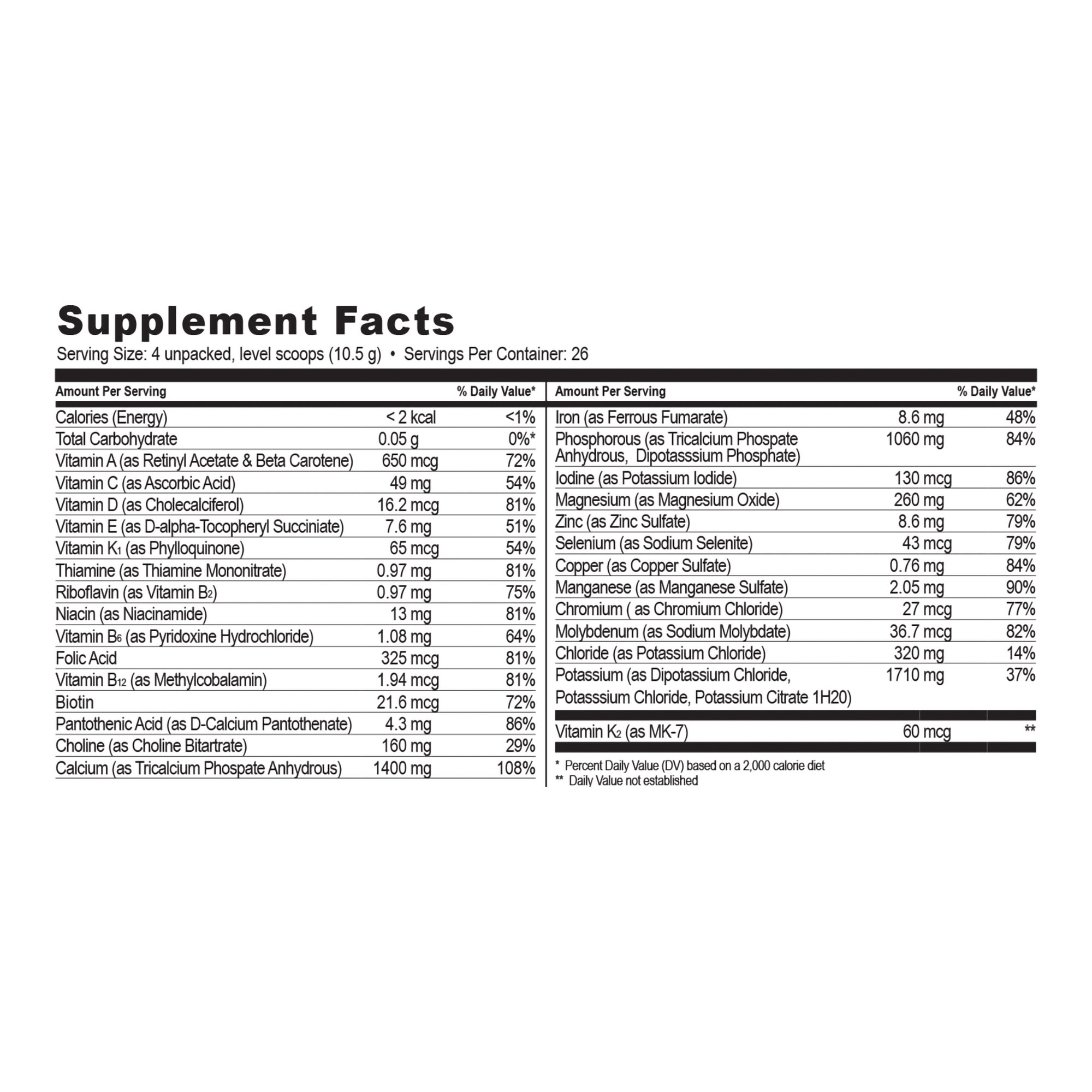 Solace Nutrition 1918 - NanoVM® 9 – 18 Years Dietary Supplement, 275-gram jar - 1/Each