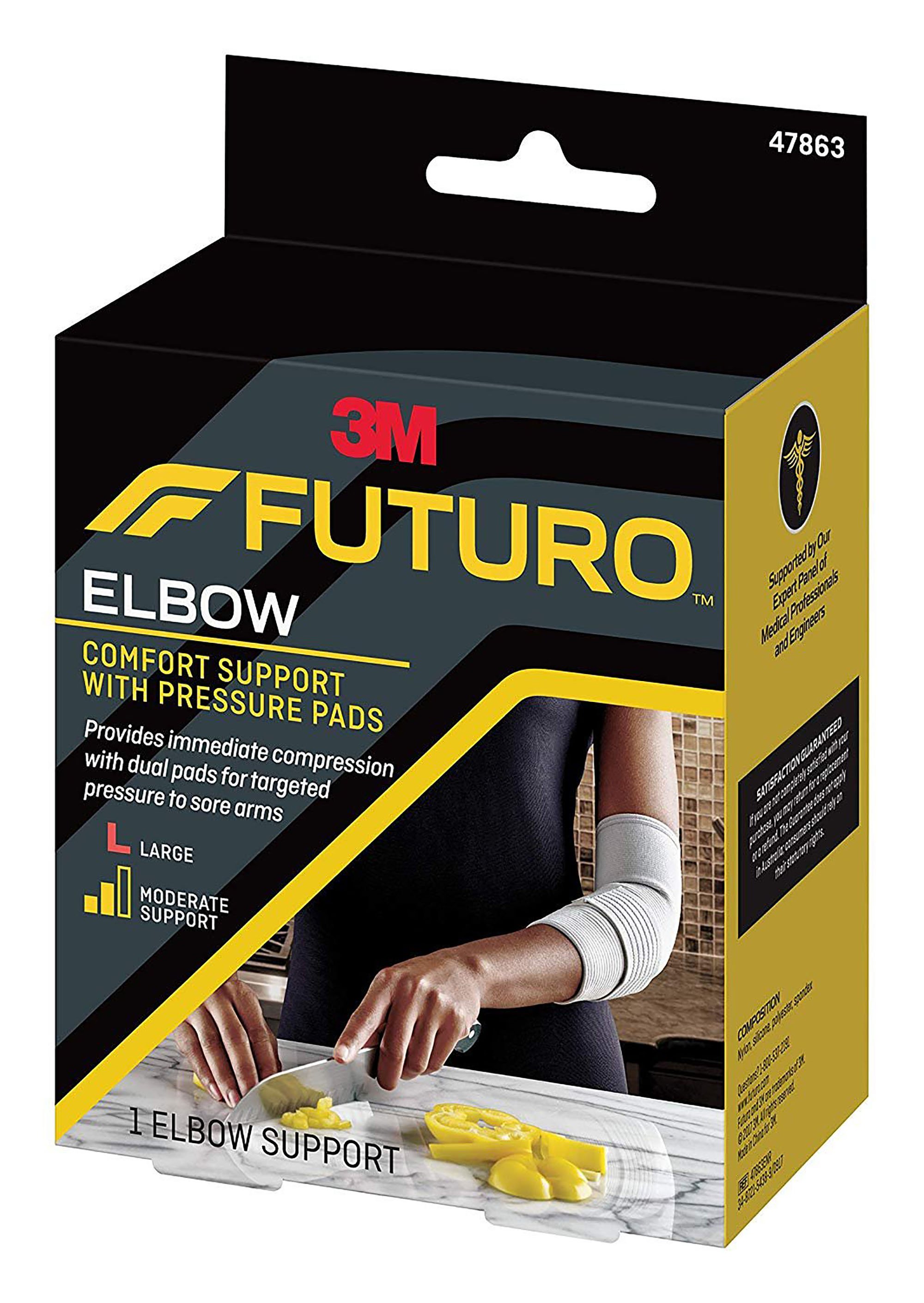 3M Company 47863ENR - 3M Futuro Comfort Elbow Support, Pressure Pads, Breathable, Elastic, Large - 1/Each, 12/Case