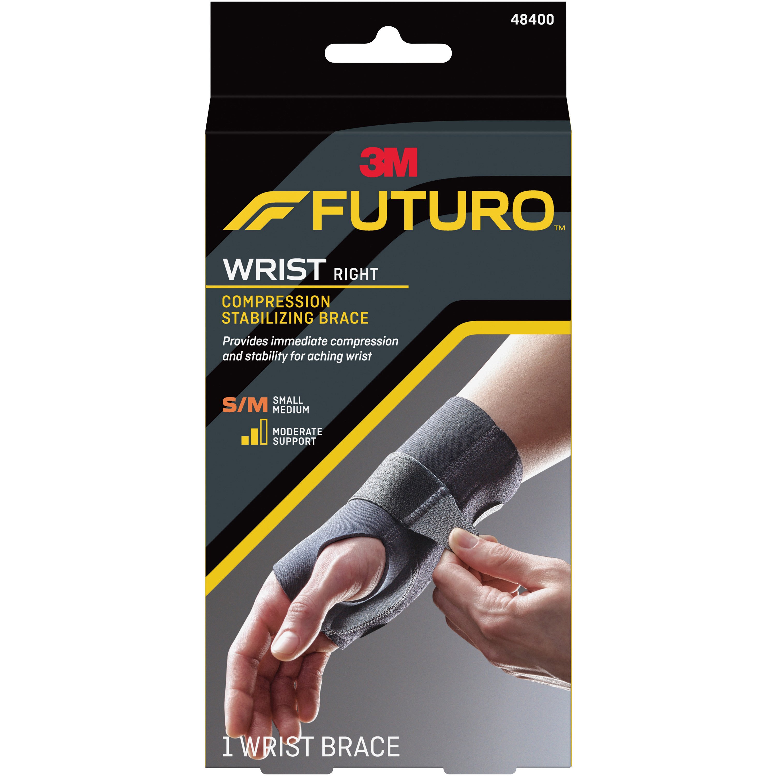 3M Company 48400ENR - 3M™ Futuro™ Compression Stabilizing Right Wrist Brace, Small/Medium - 1/Each, 12/Case