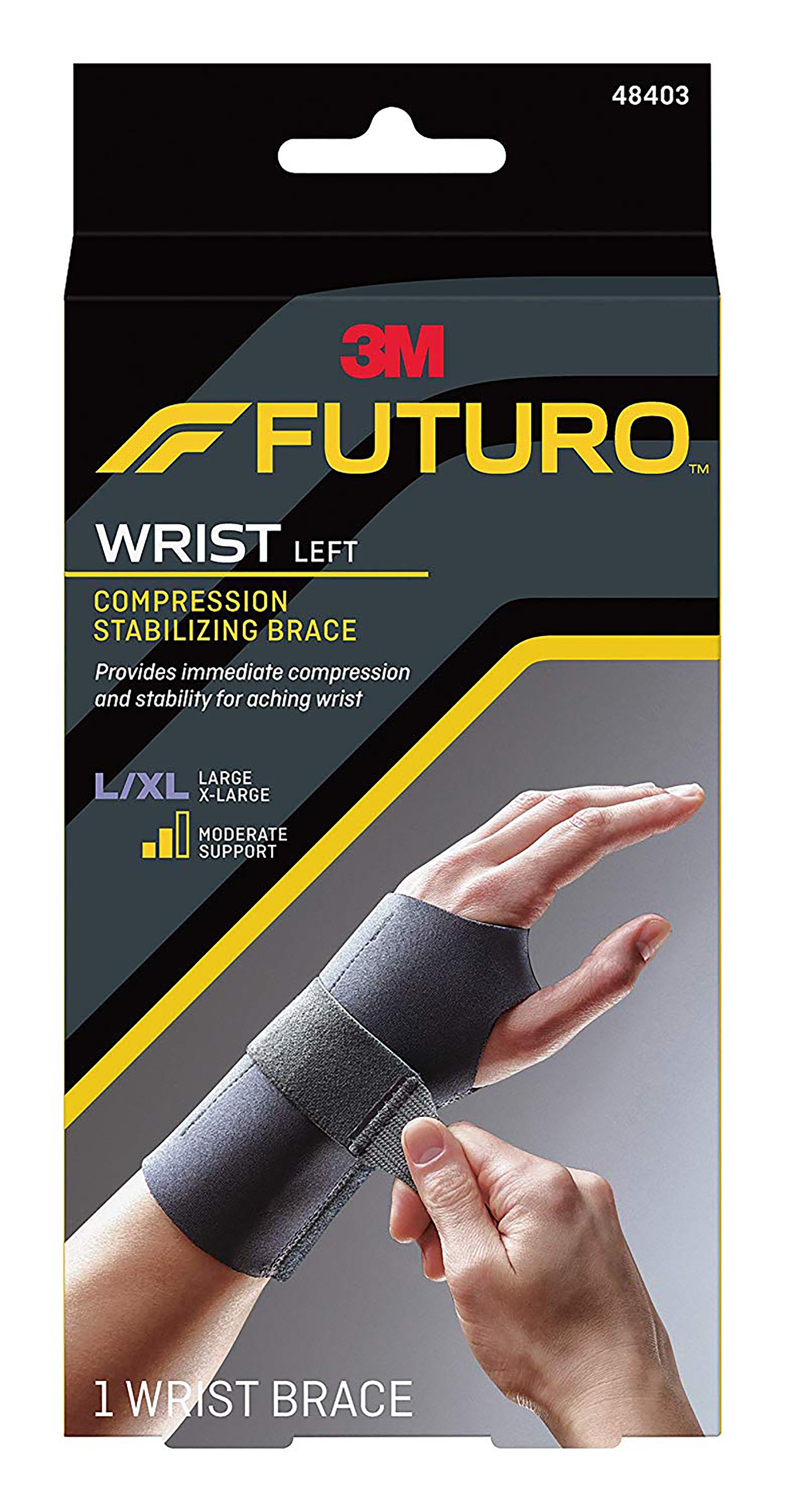 3M Company 48403ENR - 3M™ Futuro™ Wrist Brace for Left Wrist, Large/X-Large - 1/Each, 12/Case