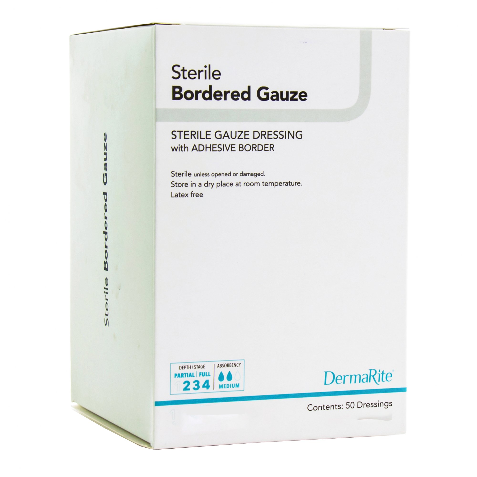 Sion Brands LLC - 00261E DermaRite® Bordered Gauze White Adhesive Dressing
