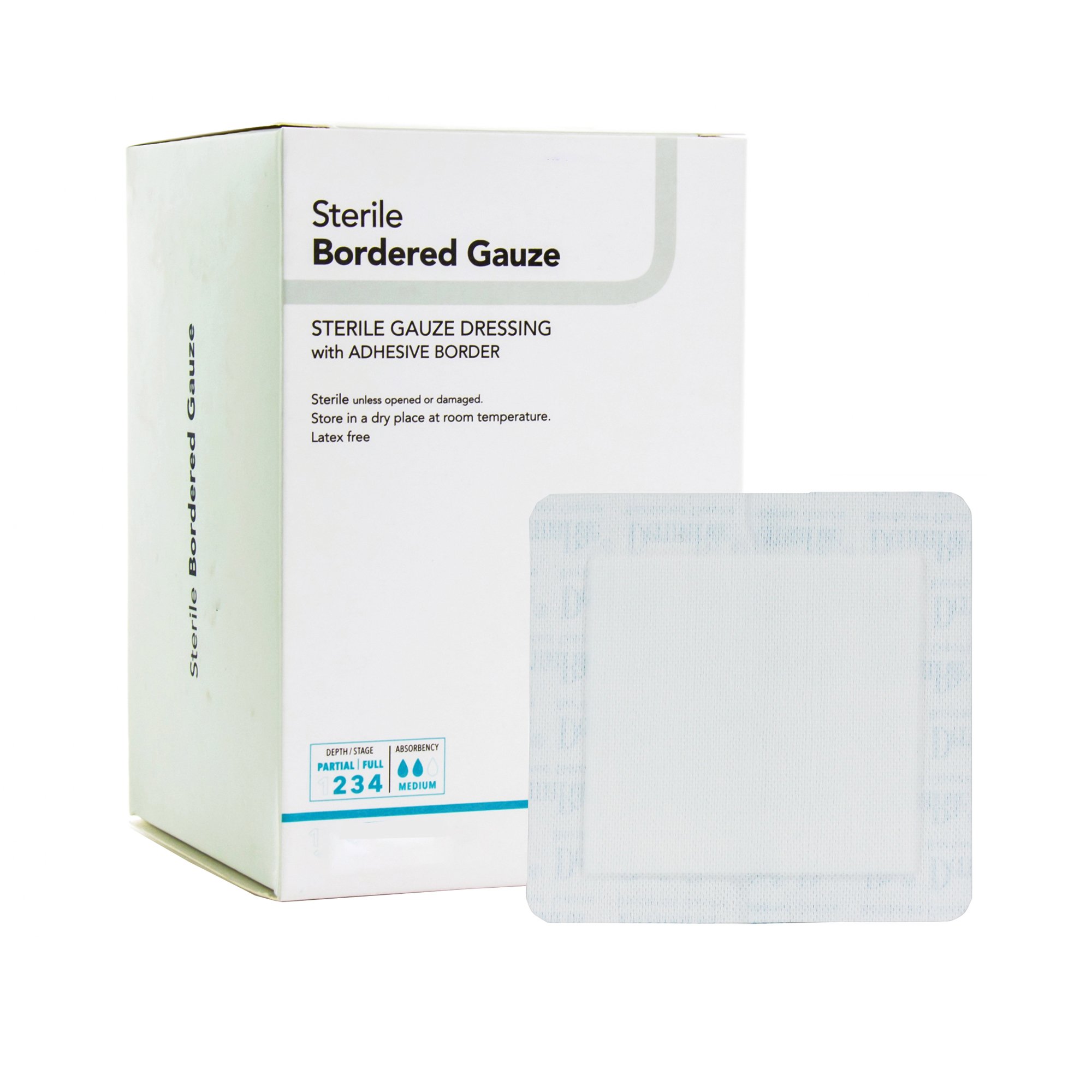 Sion Brands LLC - 00261E DermaRite® Bordered Gauze White Adhesive Dressing