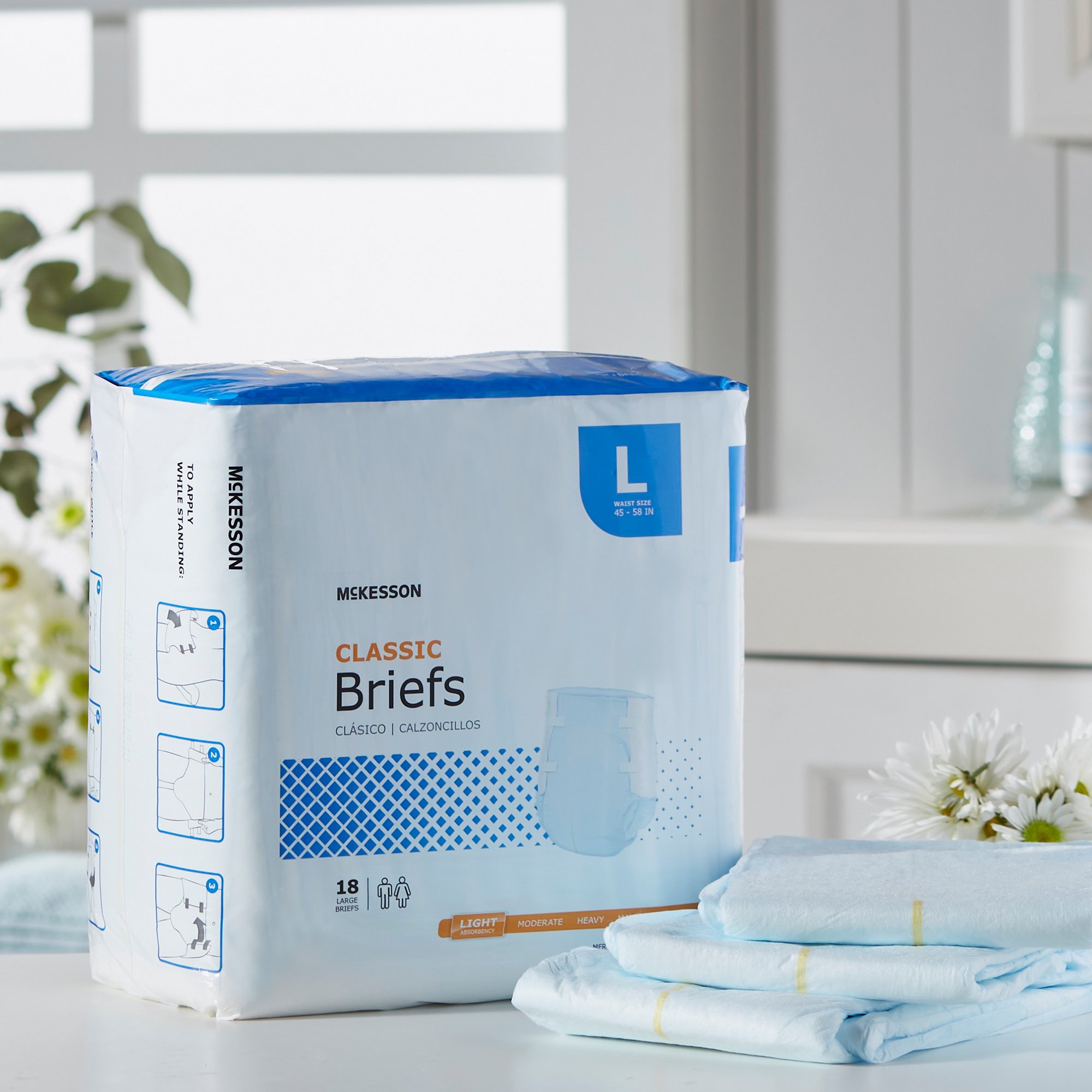 McKesson Brand - BRBRLG McKesson Classic Light Absorbency Incontinence Brief