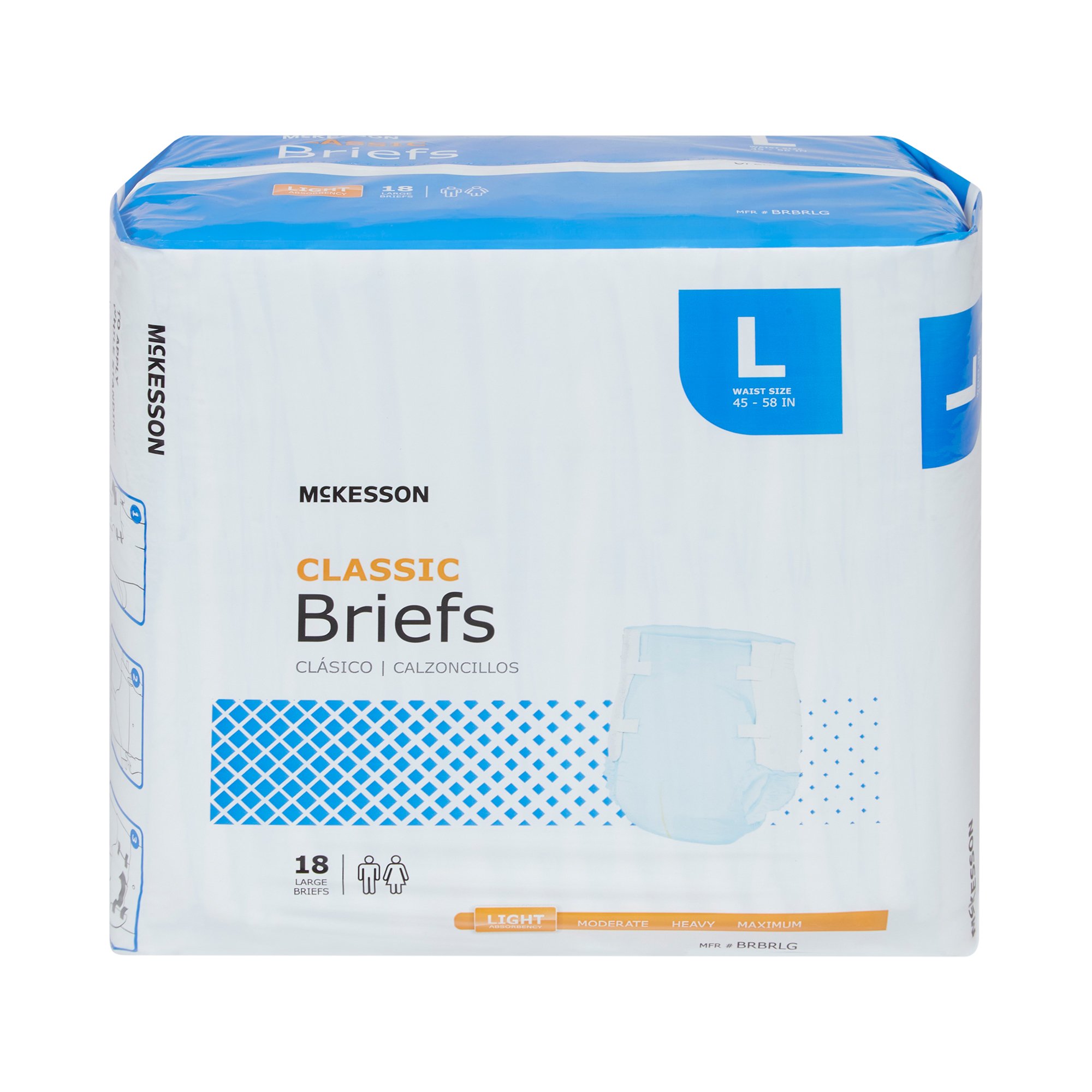 McKesson Brand - BRBRLG McKesson Classic Light Absorbency Incontinence Brief