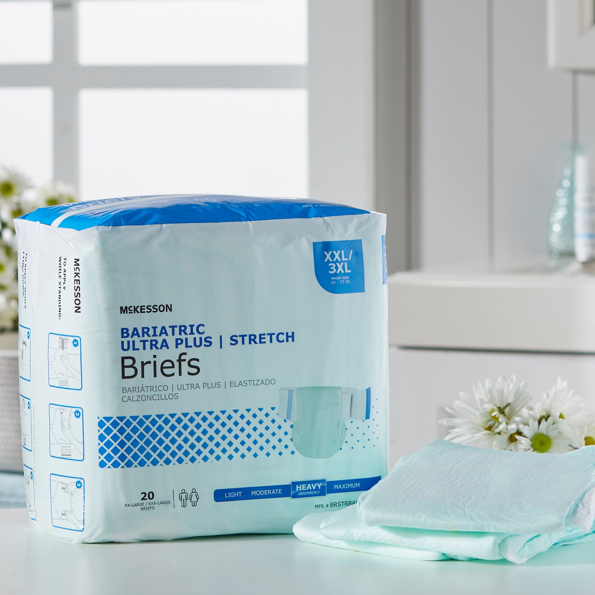 McKesson Brand - BRSTRBAR McKesson Ultra Plus Stretch Heavy Absorbency Incontinence Brief