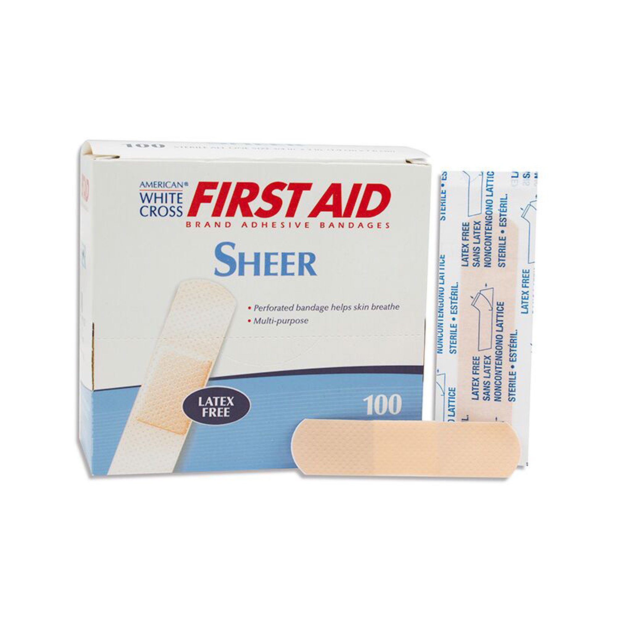 Dukal - 1275033 American White Cross Adhesive Strip 3/4 x 3 Inch