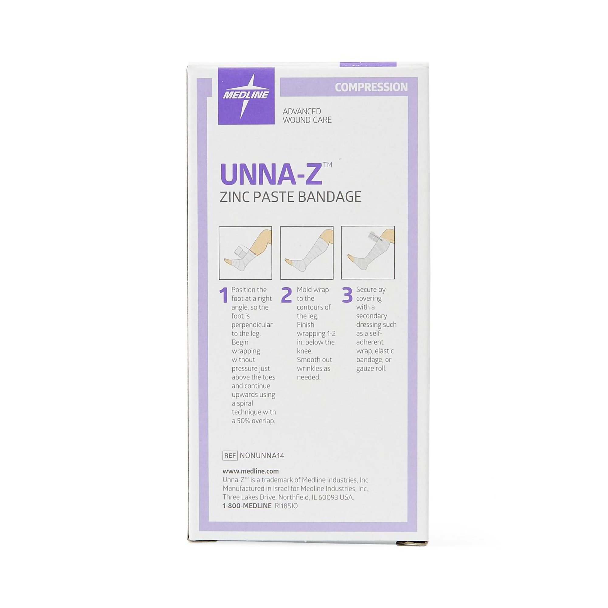 Medline NONUNNA14 - Unna-Z Unna Boot with Zinc Oxide, 4 Inch x 10 Yard - 12/Case
