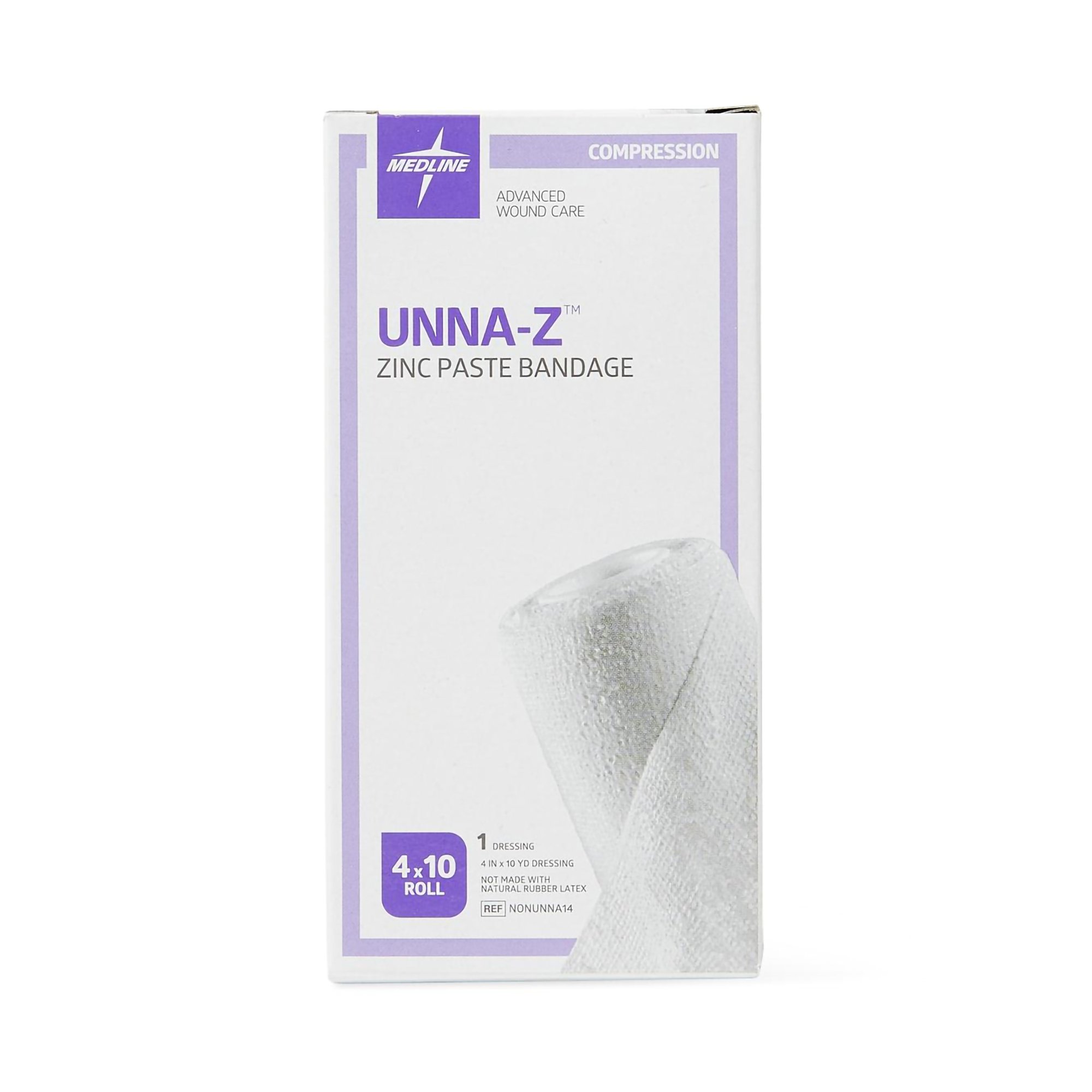 Medline NONUNNA14 - Unna-Z Unna Boot with Zinc Oxide, 4 Inch x 10 Yard - 12/Case