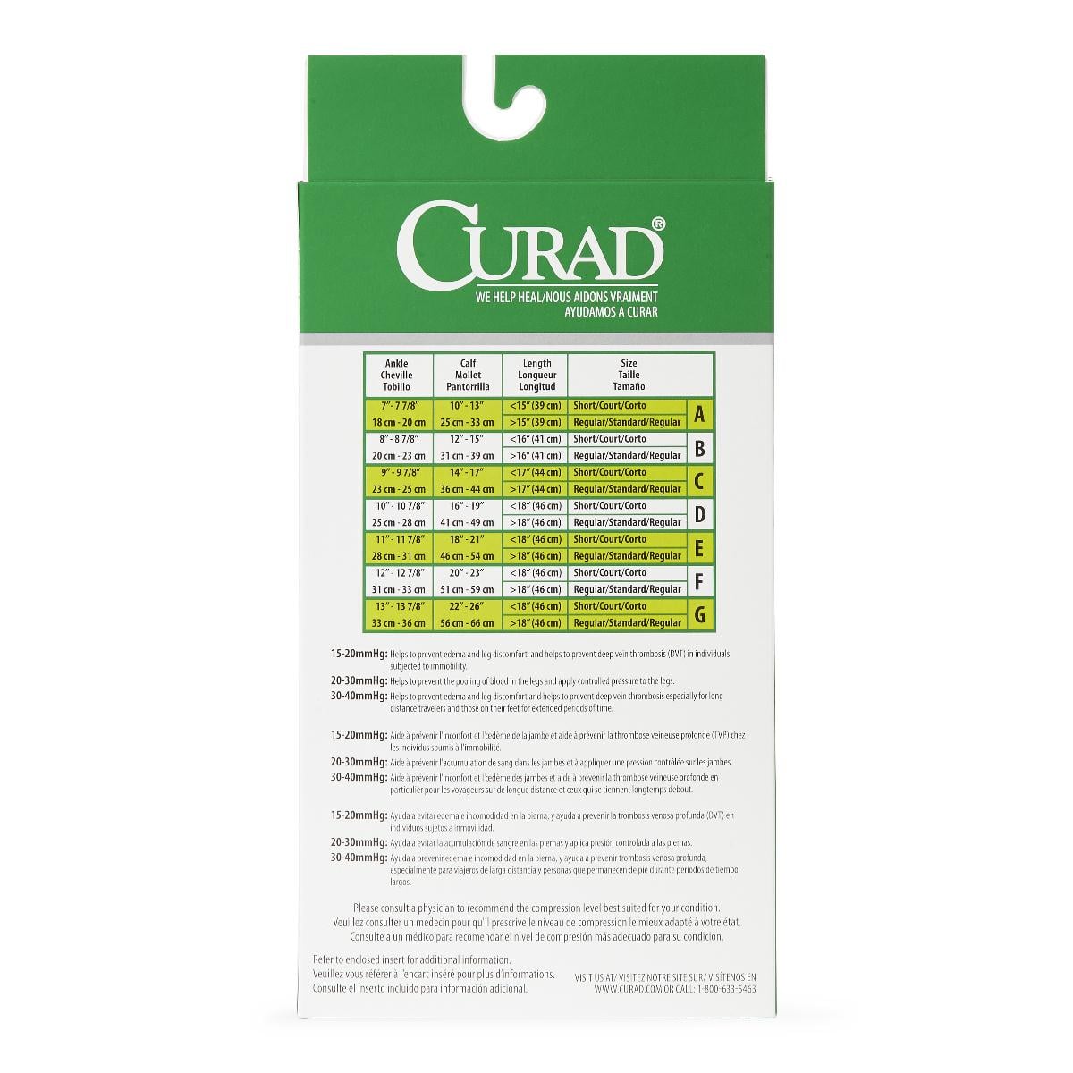 Medline - MDS1702CTH Compression Stocking Curad® Knee High Size C / Regular Tan Closed Toe