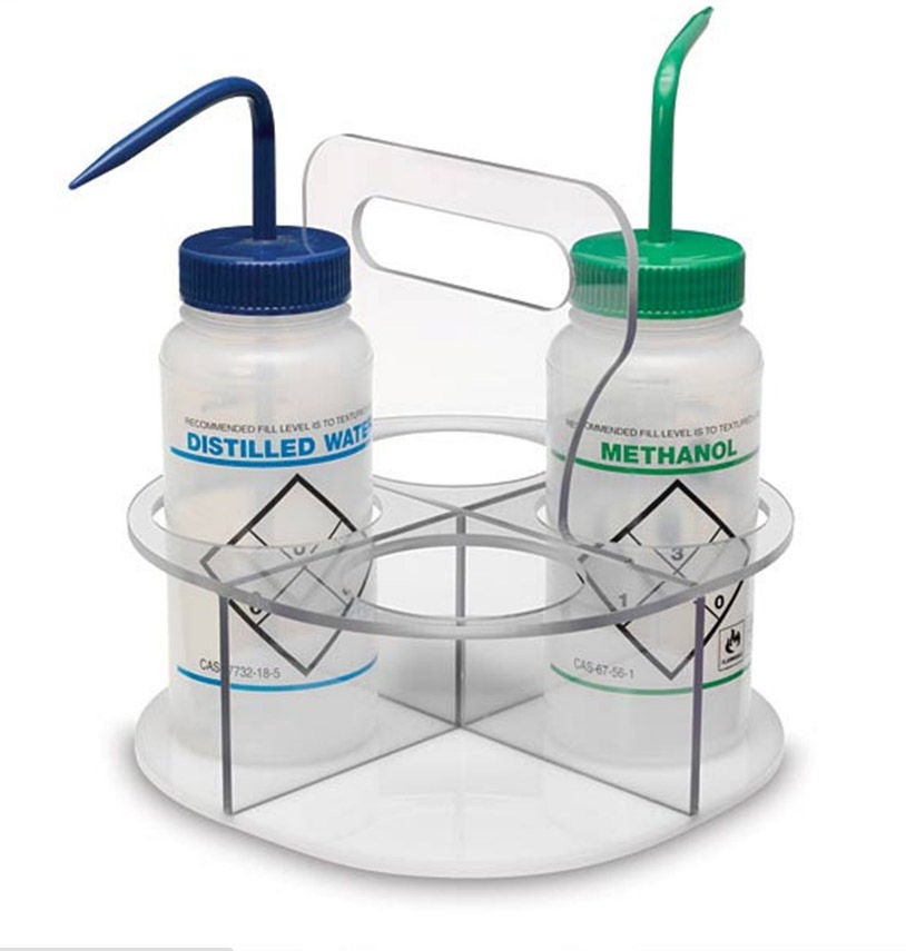 Market Lab Inc - 14382 Rotating Wash Bottle Holder 8.5 X 8.5 X 9 Inch, 360° Rotation, 4 Section
