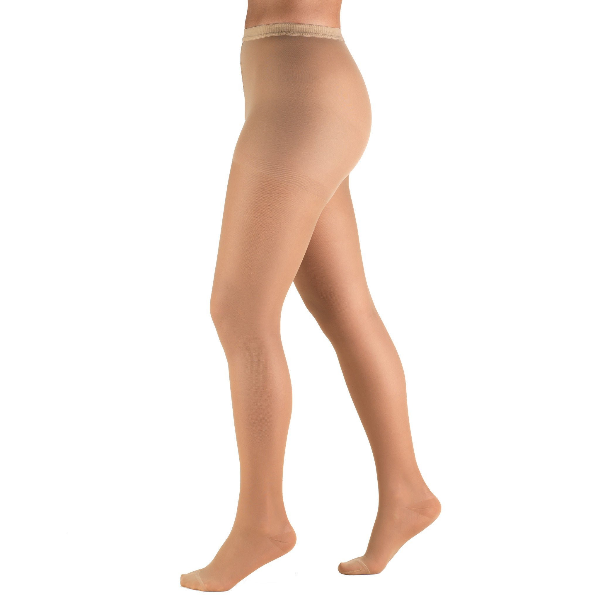 Truform - 1775-BG-PET Compression Pantyhose Truform® Waist High Petite Beige Closed Toe