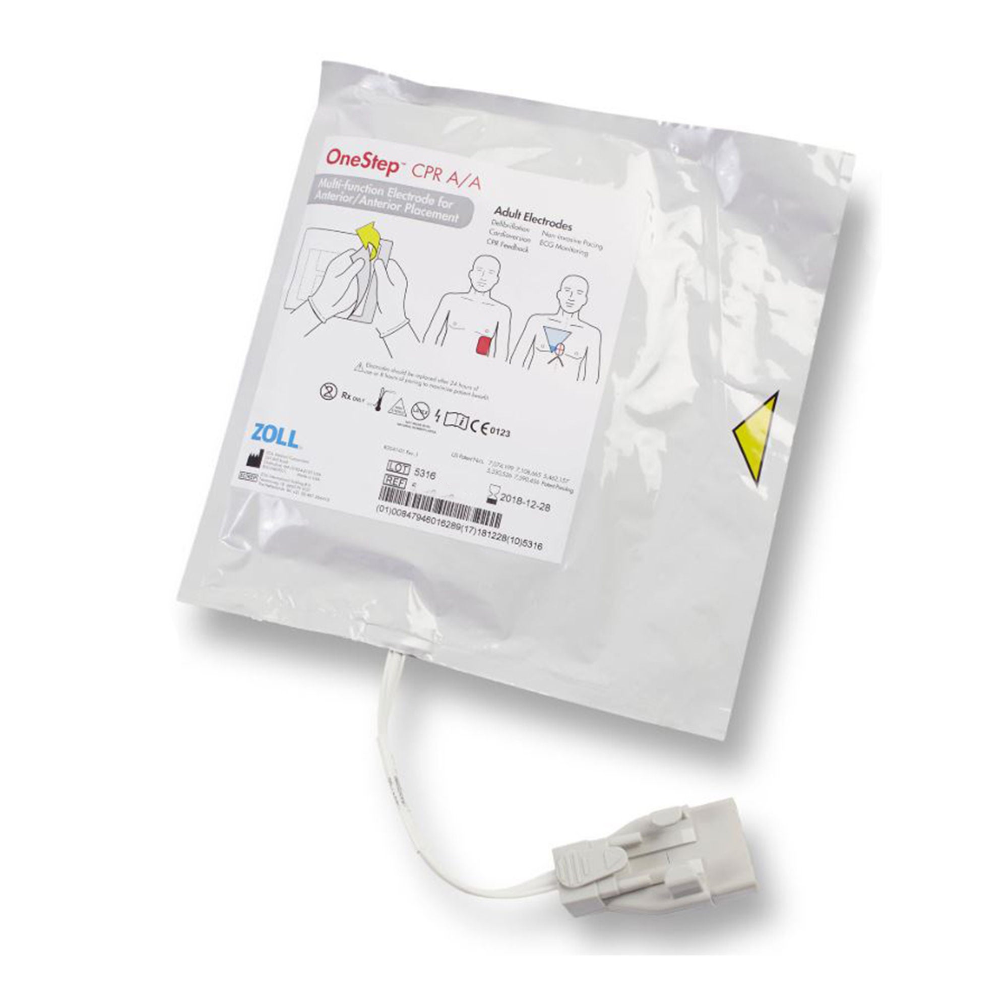Zoll Medical - 8900-0217-01 AED Defibrillator Pad OneStep™ Plug Connector Adult