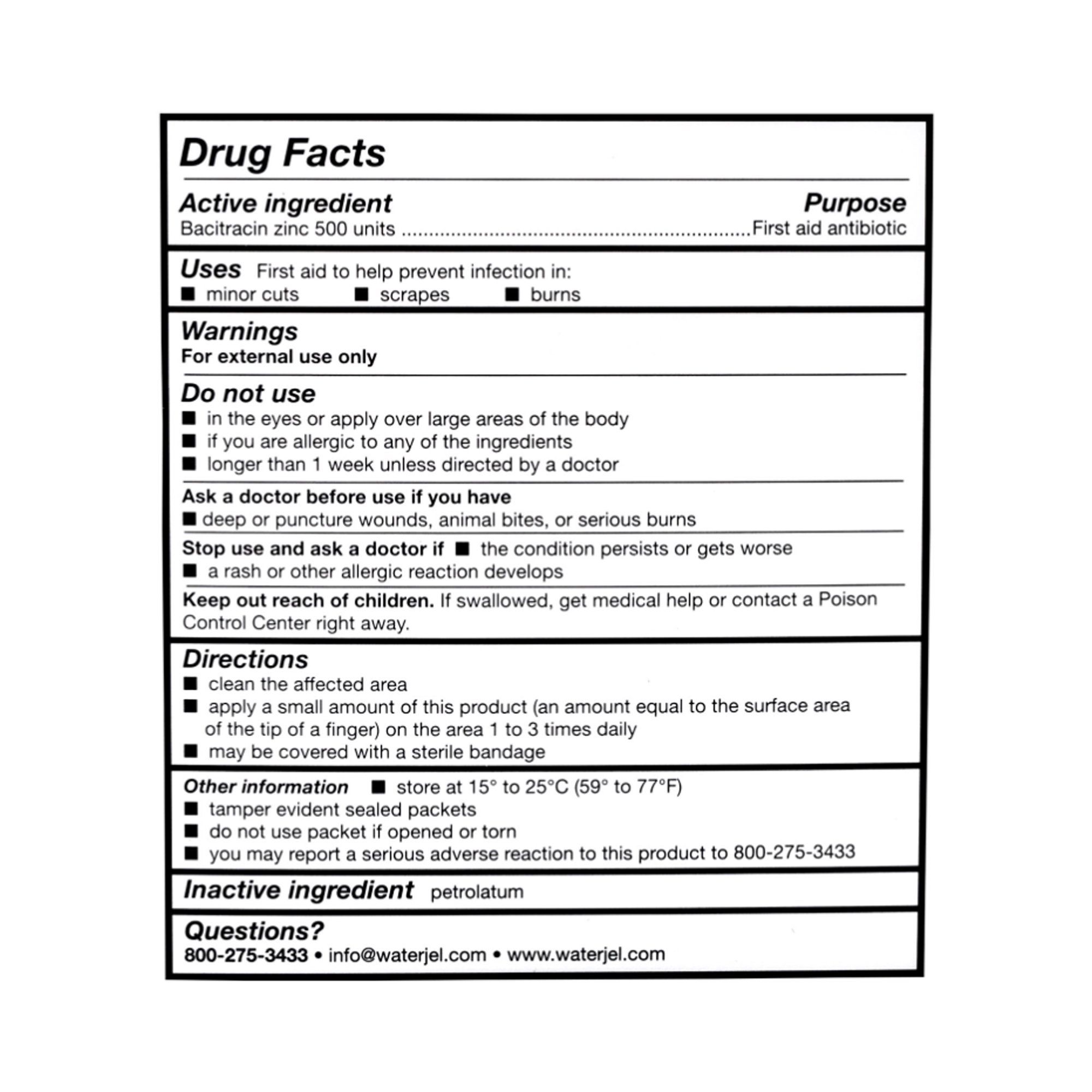 Safeguard US Operating LLC - WJBA1728.00.000 Water Jel® Bacitracin Zinc First Aid Antibiotic
