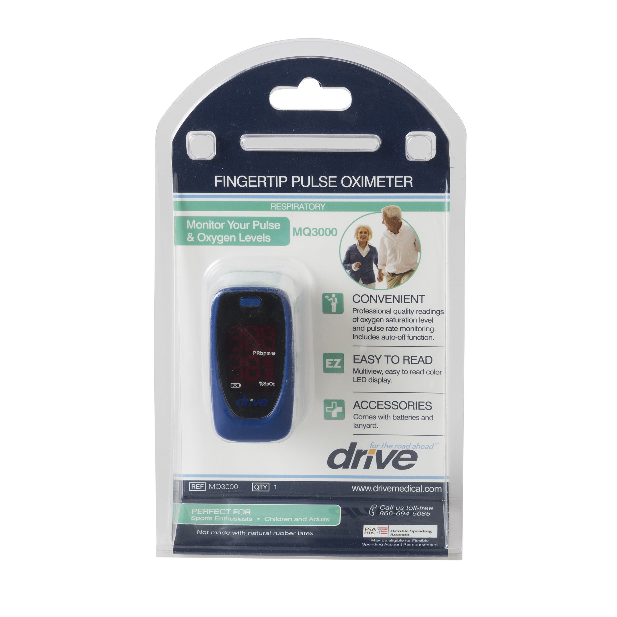 Drive DeVilbiss Healthcare MQ3000 - drive™ Fingertip Pulse Oximeter - 1/Each, 10/Case