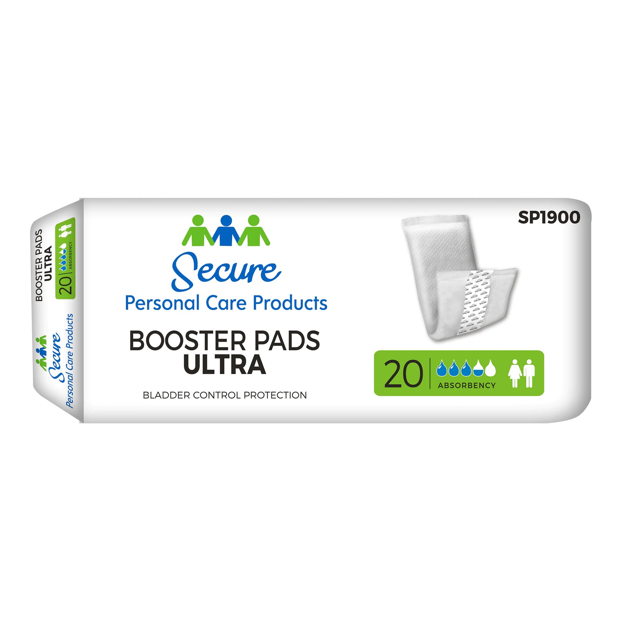 Secure Personal Care Products - SP1900 Secure Booster Pad Ultra Moderate Extra Incontinence Booster Pad