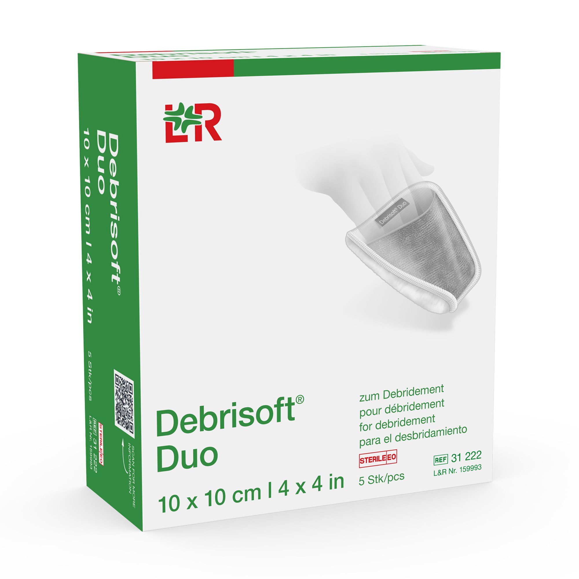 Lohmann & Rauscher 159993 - Debrisoft® Debridement Agent, 4 x 4 Inch - 1/Each, 5/Box, 50/Case