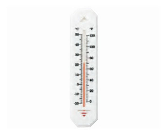 Fisher Anatomical - 13201752 Wall / Room Thermometer Durac® Fahrenheit / Celsius 0° to 120°F (-20° to +50°C) Ambient Sensor Wall Mount Does Not Require Power