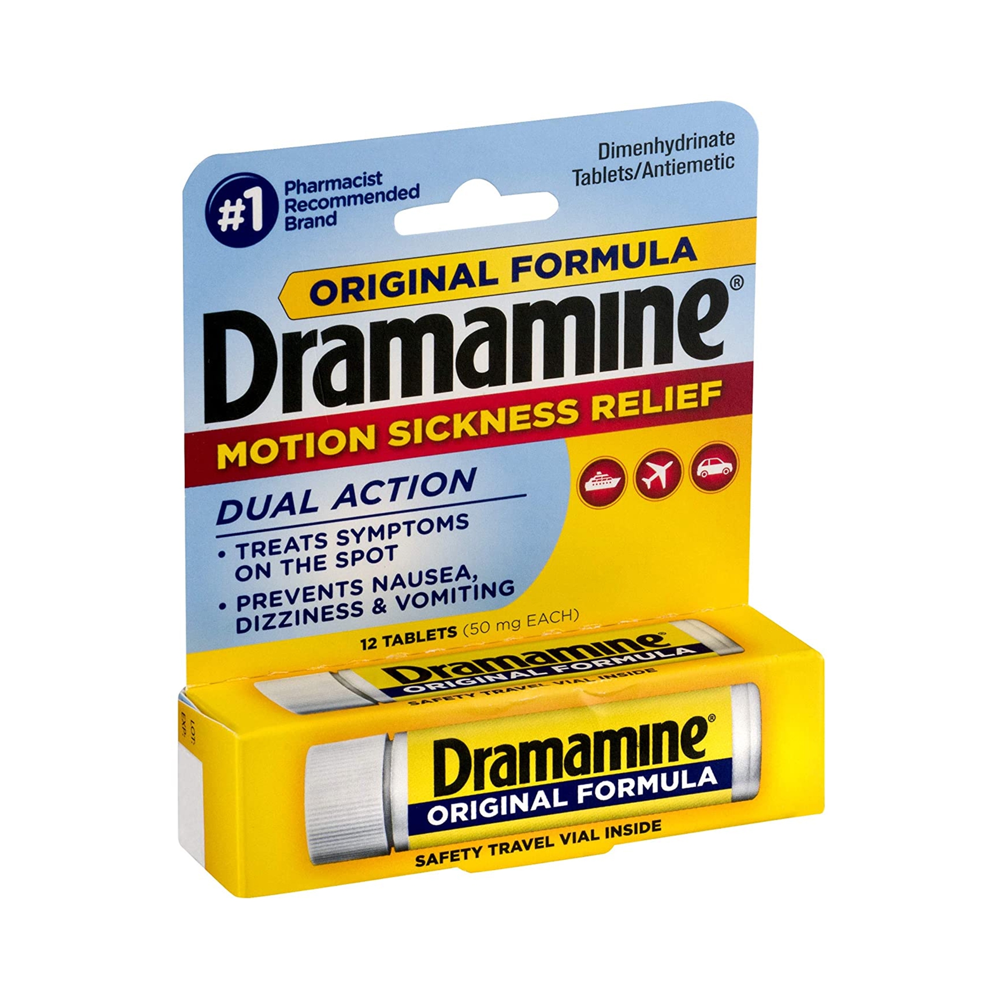 Medtech Laboratories - 83124800197 Dramamine® Motion Sickness Antiemetic Dual Action Tablets Original