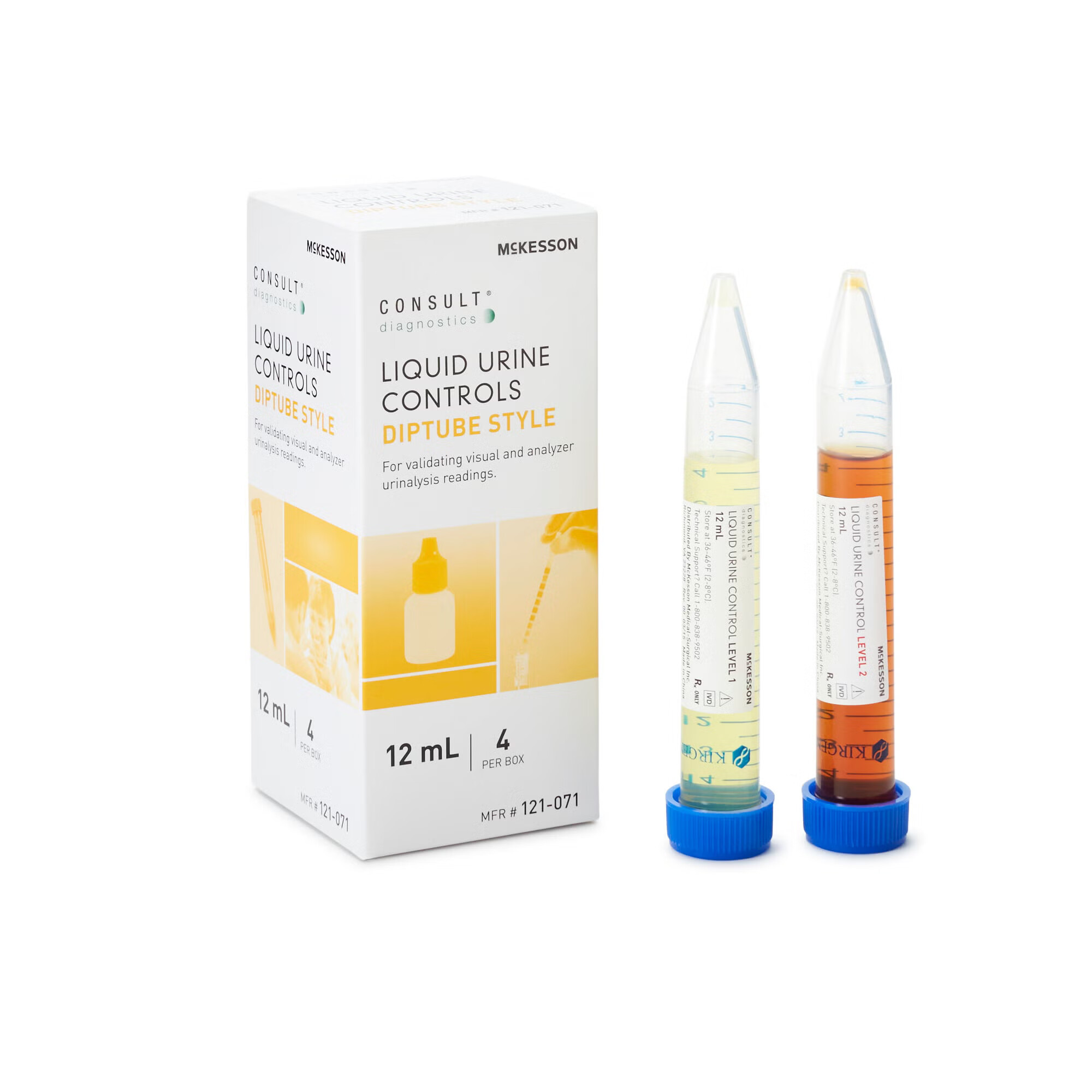 McKesson Brand - 121-071 Urine Chemistry Control Set McKesson Consult™ Analyte Testing Positive Level / Negative Level 2 X 12 mL