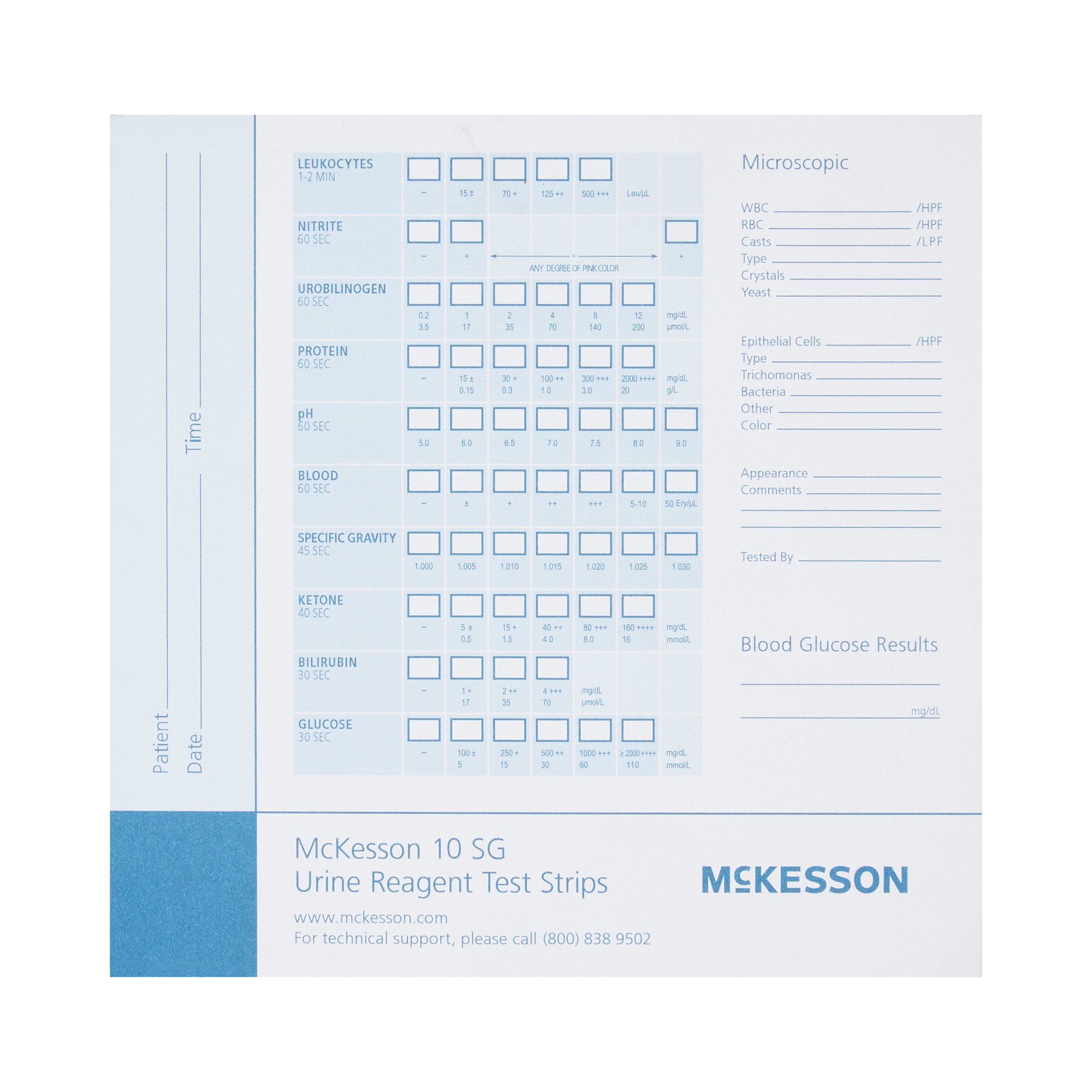 McKesson Brand - 121-10SGPAD McKesson Consult™ Urine Reagent Test Strip Recording Pad