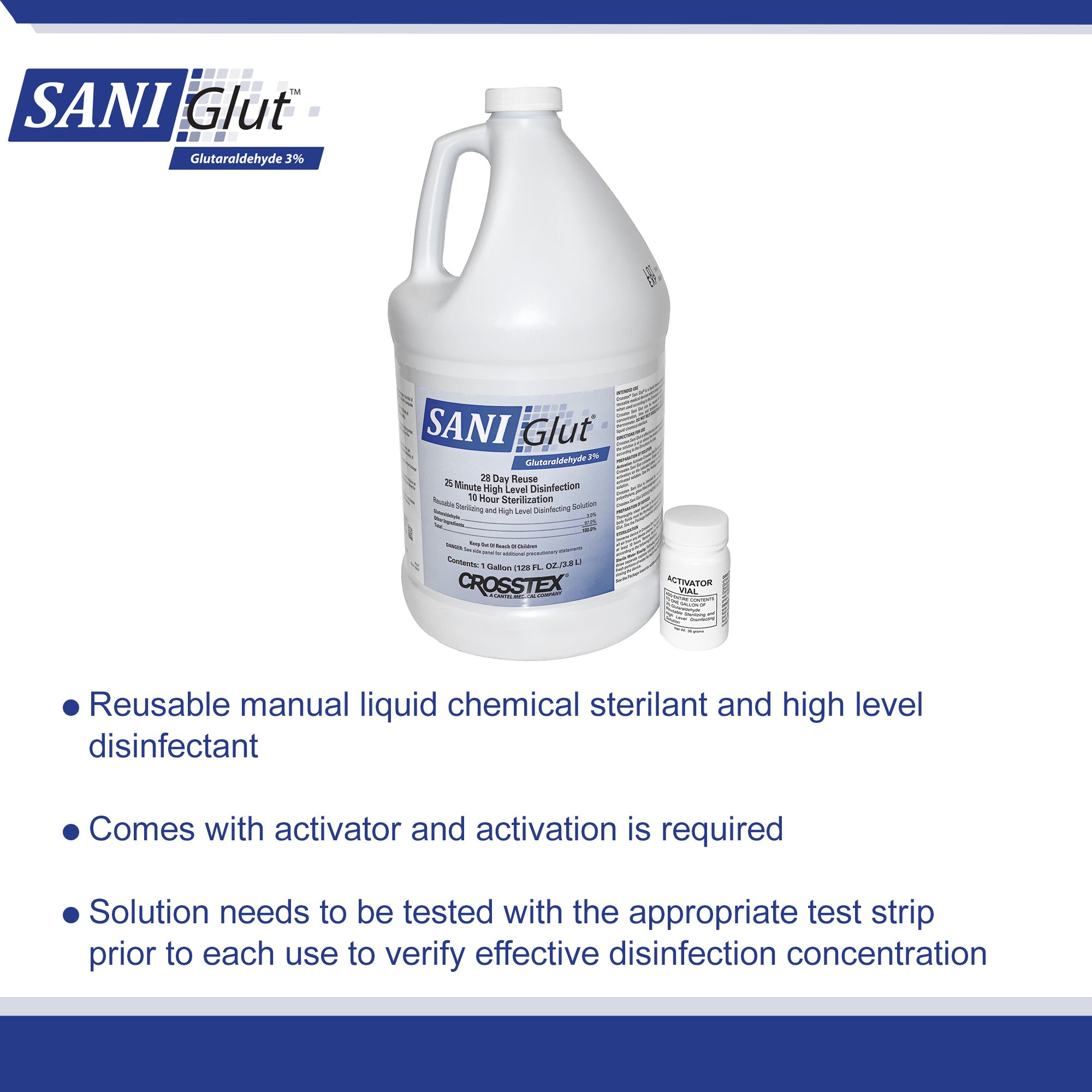 SPS Medical Supply JGLUT - SANI Glut™ Glutaraldehyde High Level Disinfectant - 1/Each, 4/Case