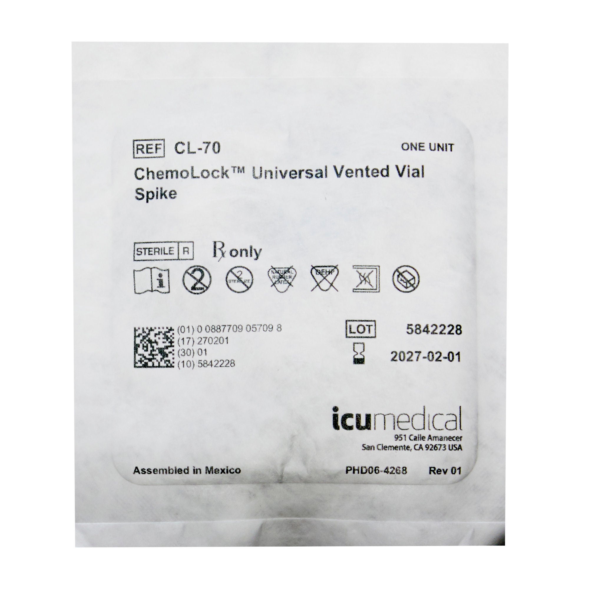 ICU Medical - CL-70 Vial Spike ChemoLock®