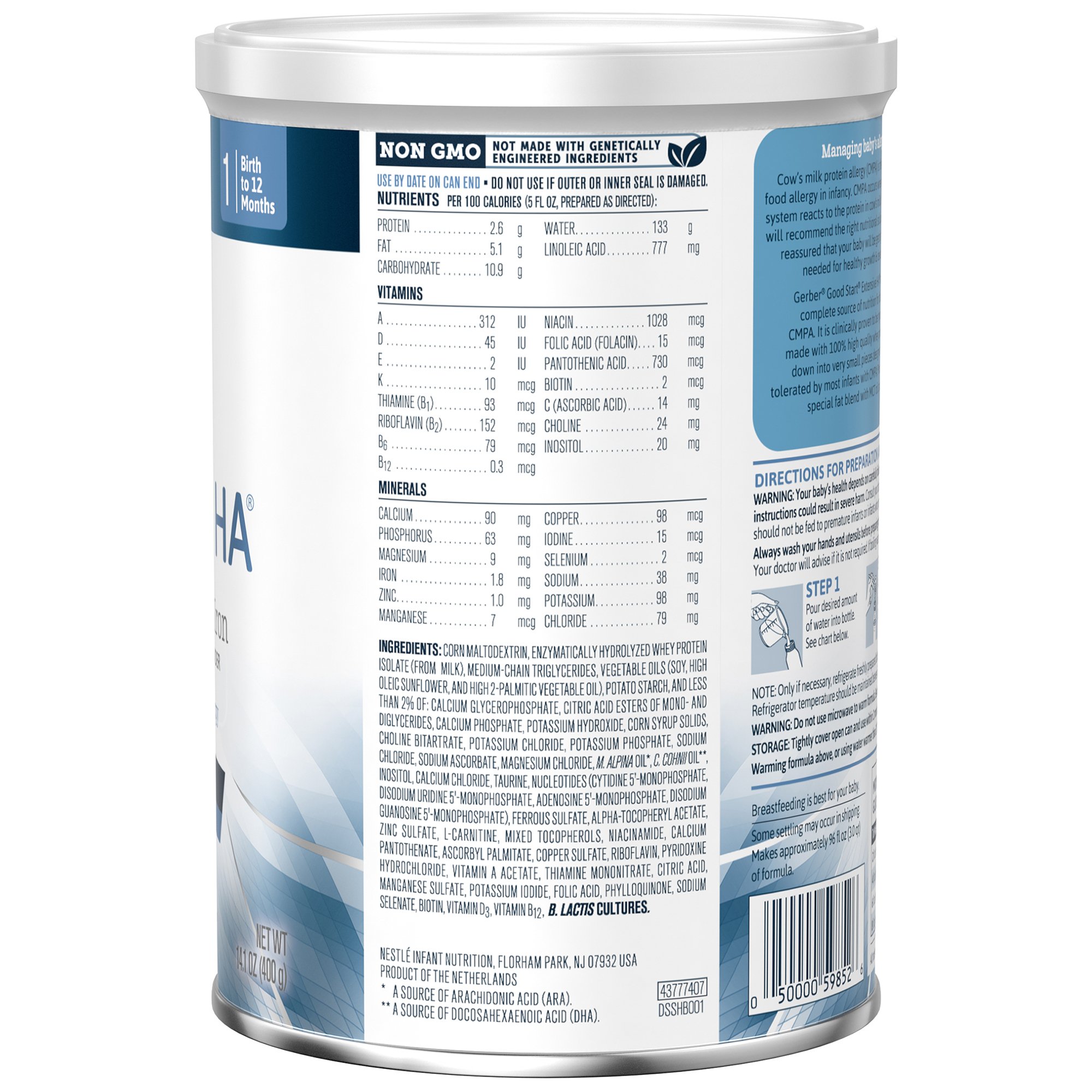 Nestle Healthcare Nutrition - 00050000485192 Gerber® Extensive HA™ Powder Infant Formula